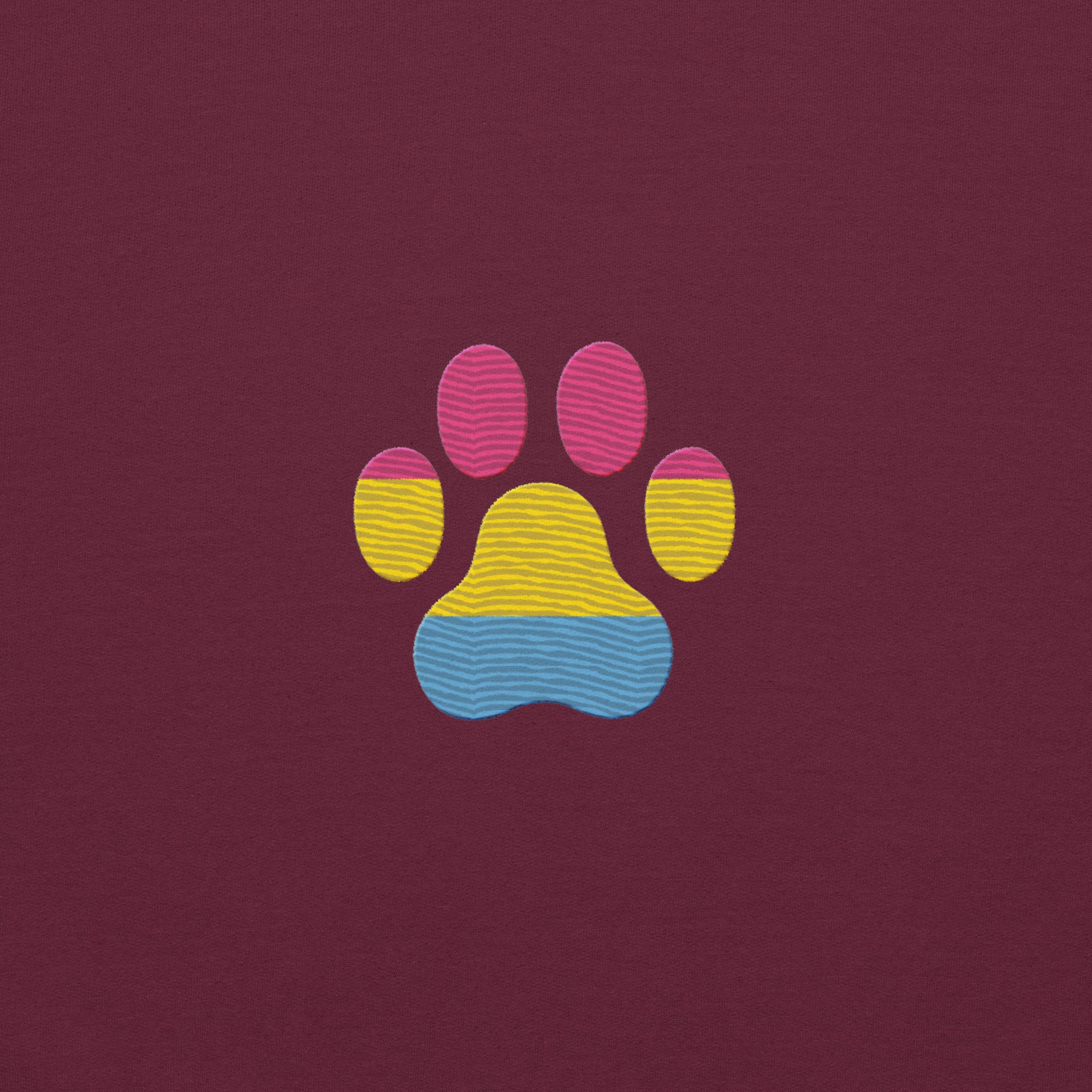 Dog Paw Embroidered Unisex Sweatshirt Pansexual