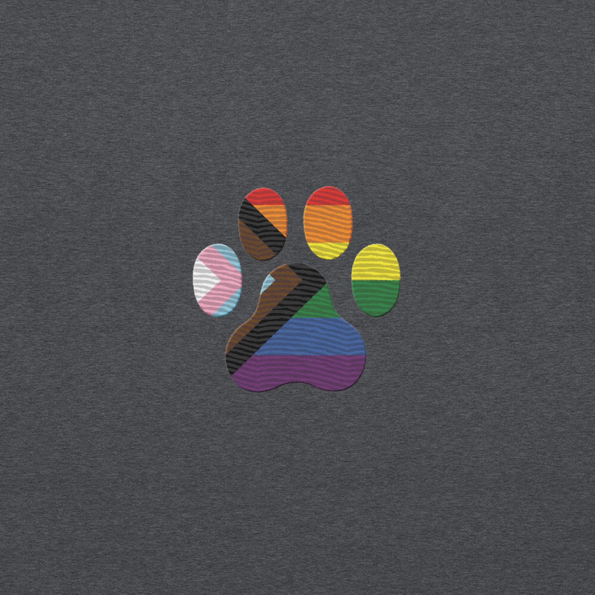 Dog Paw Embroidered Unisex Sweatshirt Progress Pride