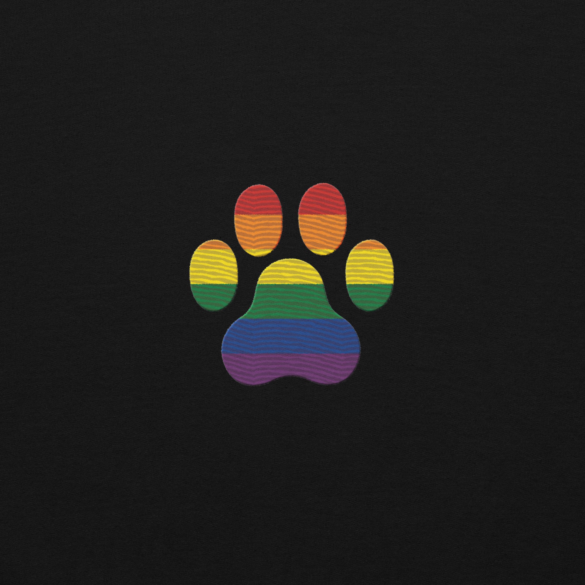 Dog Paw Embroidered Unisex Sweatshirt Rainbow