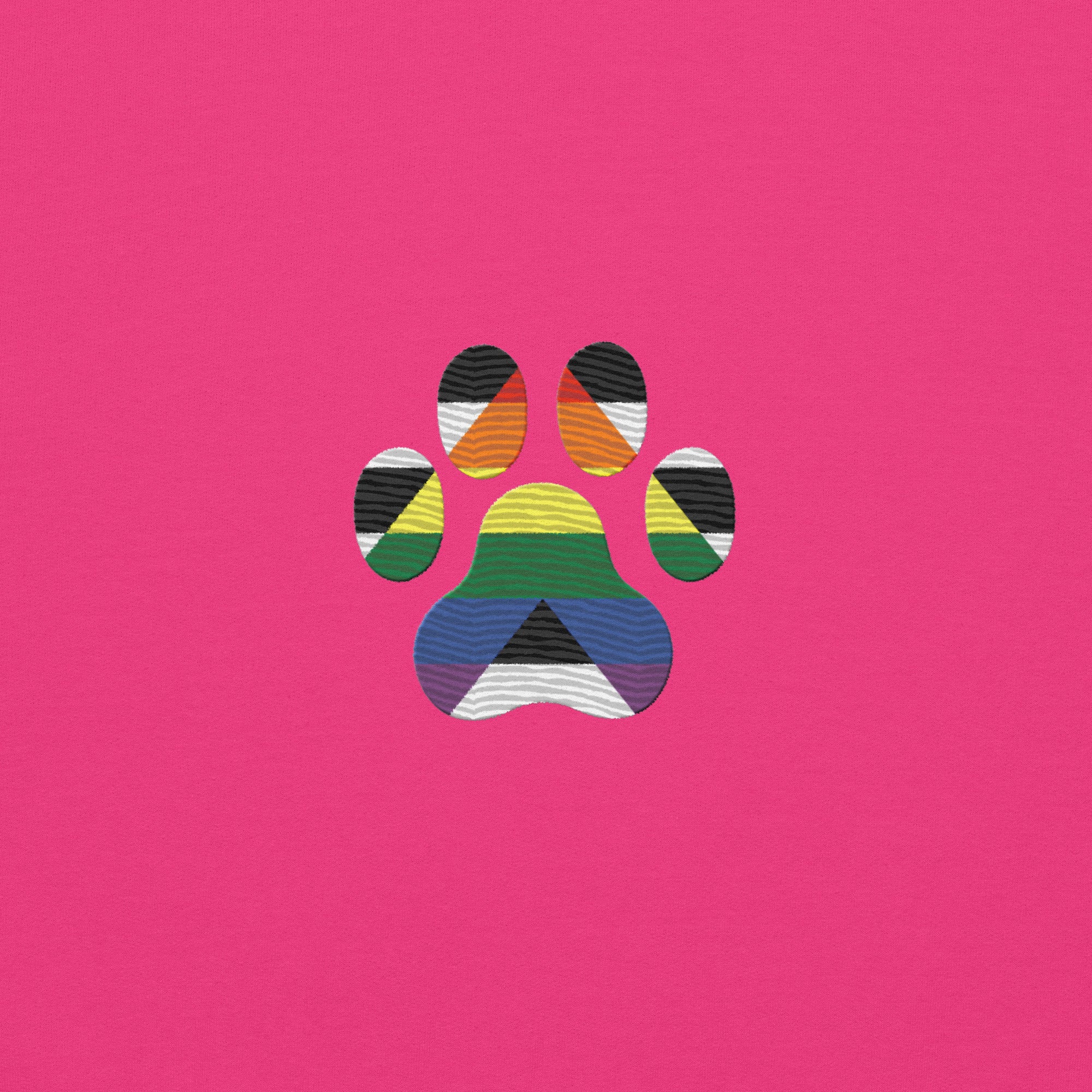 Dog Paw Embroidered Unisex Sweatshirt Straight Ally