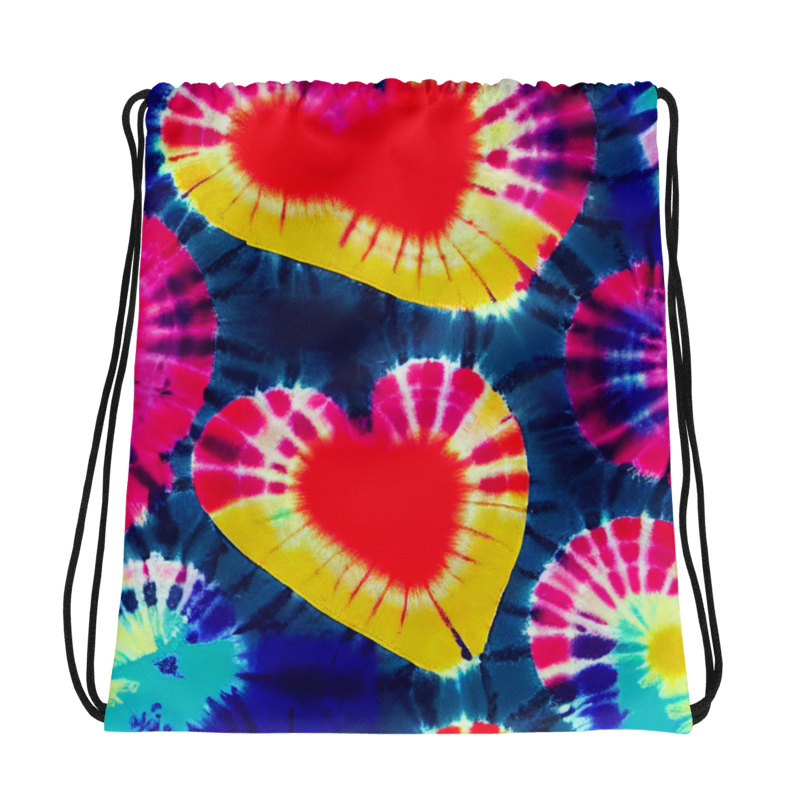 Drawstring bag Tie Dye Hearts IV