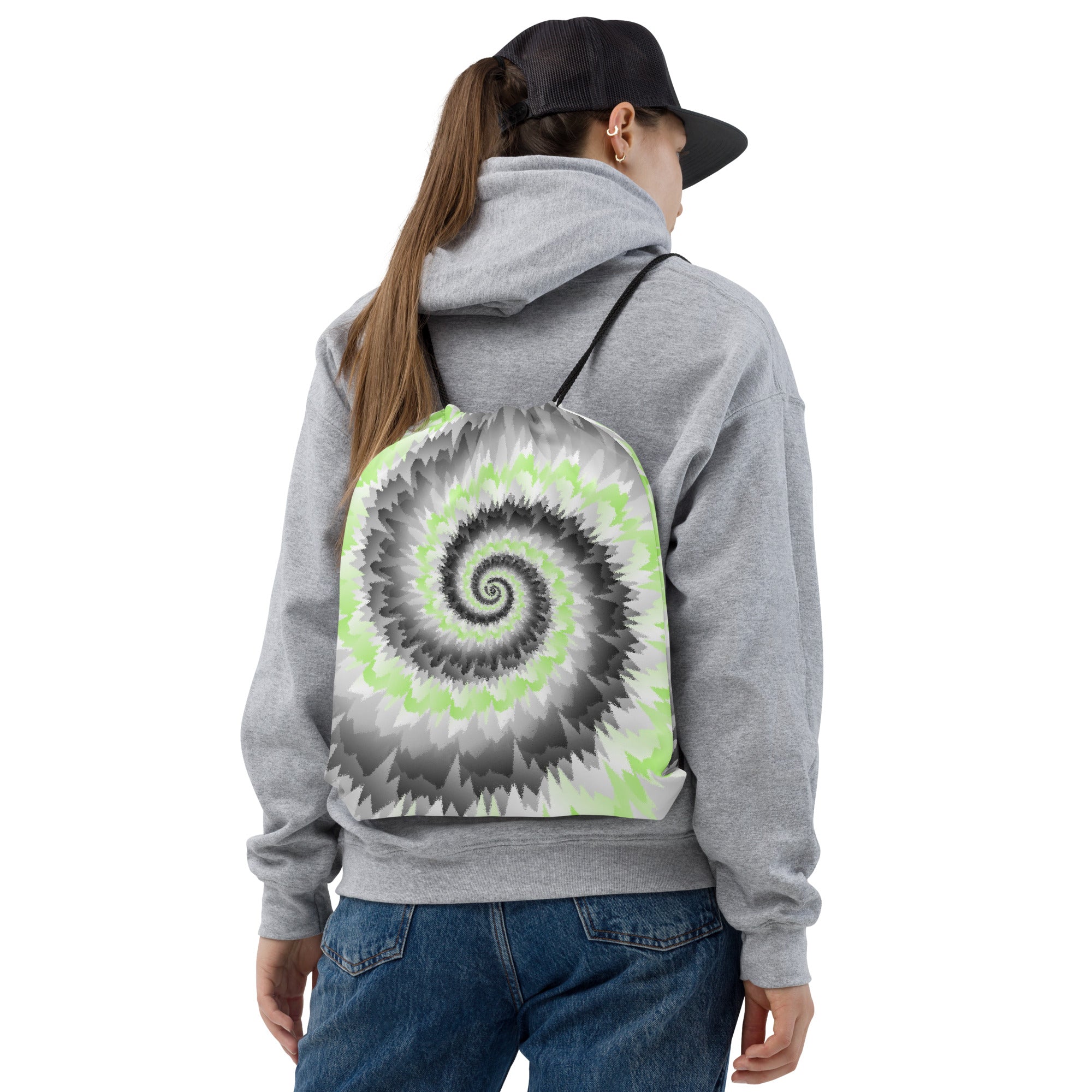 Drawstring Bag Tie Dye Spiral Agender