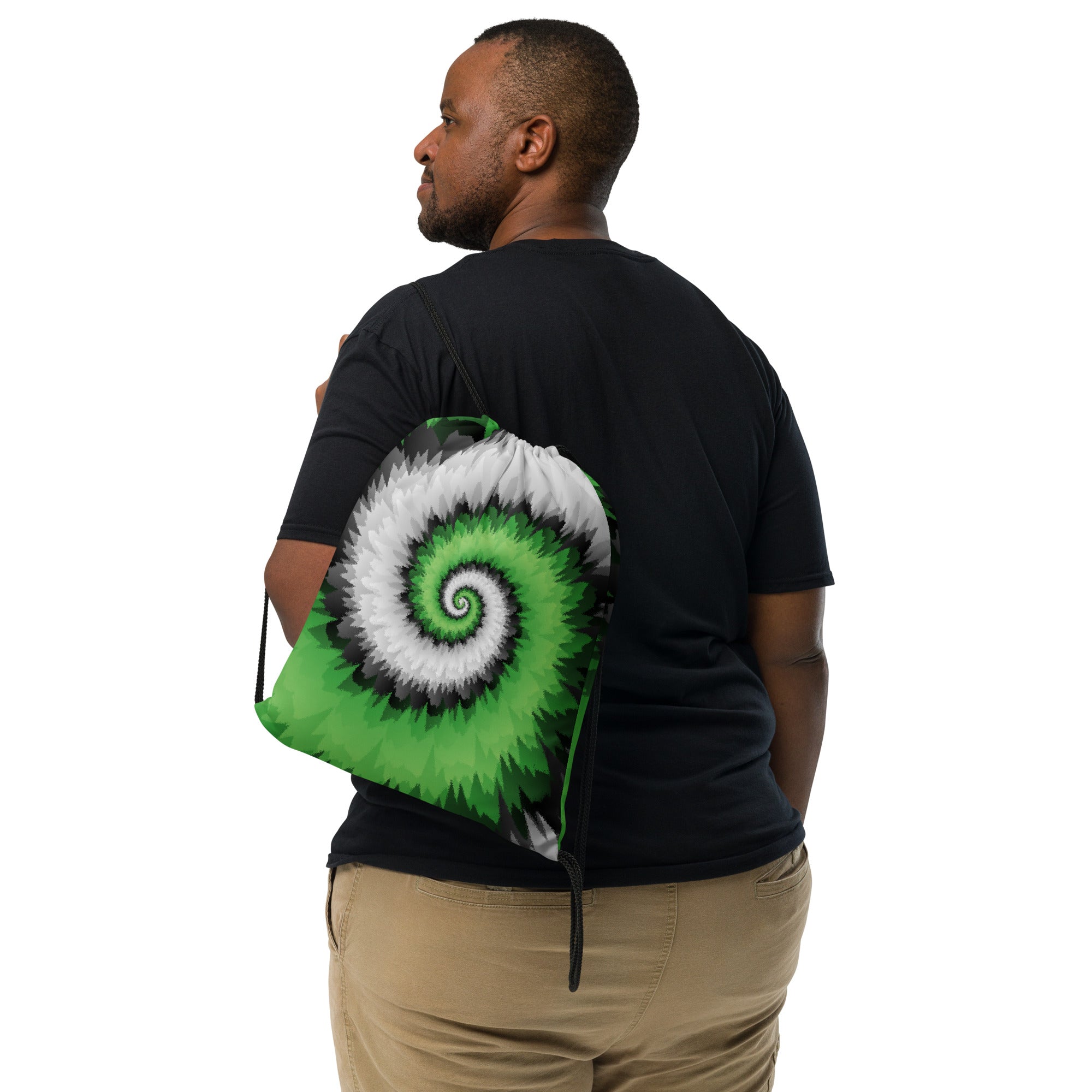 Drawstring Bag Tie Dye Spiral Aromantic