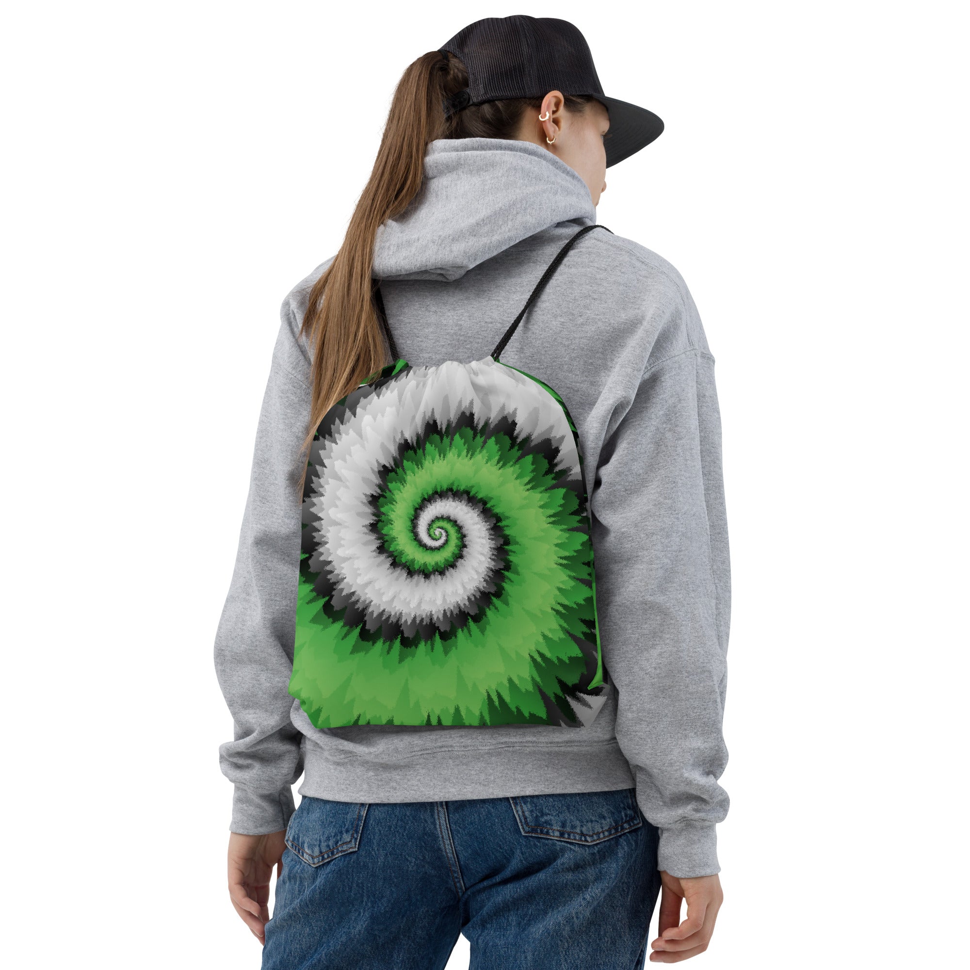 Drawstring Bag Tie Dye Spiral Aromantic
