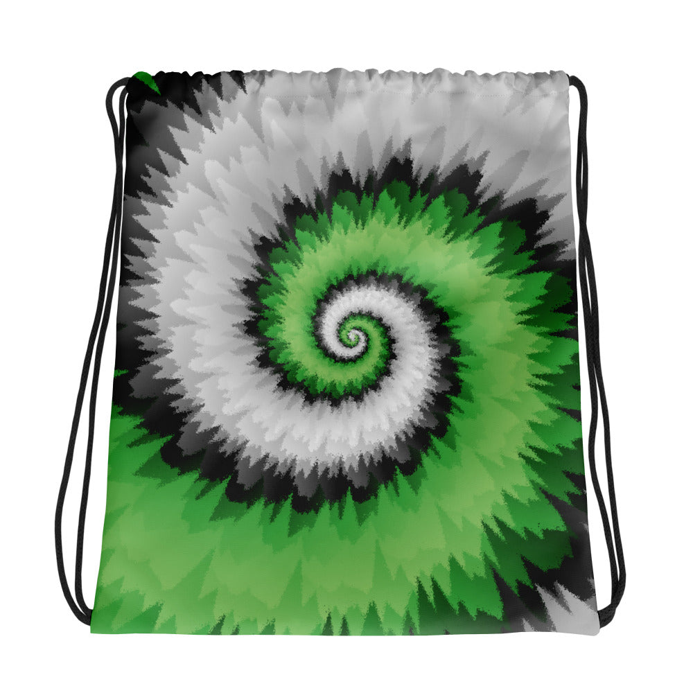 Drawstring Bag Tie Dye Spiral Aromantic