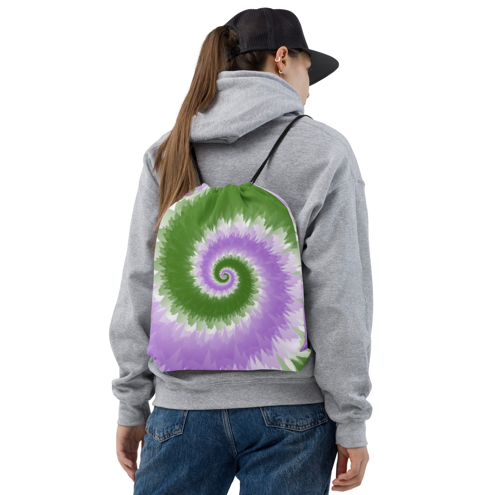 Drawstring Bag Tie Dye Spiral Genderqueer