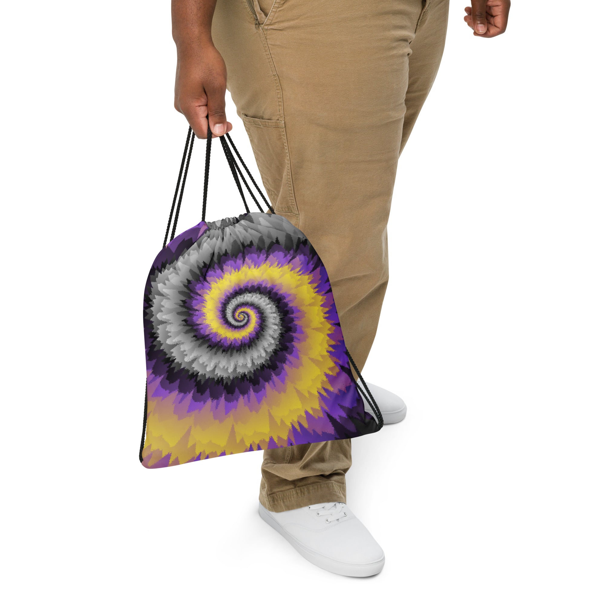 Drawstring Bag Tie Dye Spiral Nonbinary
