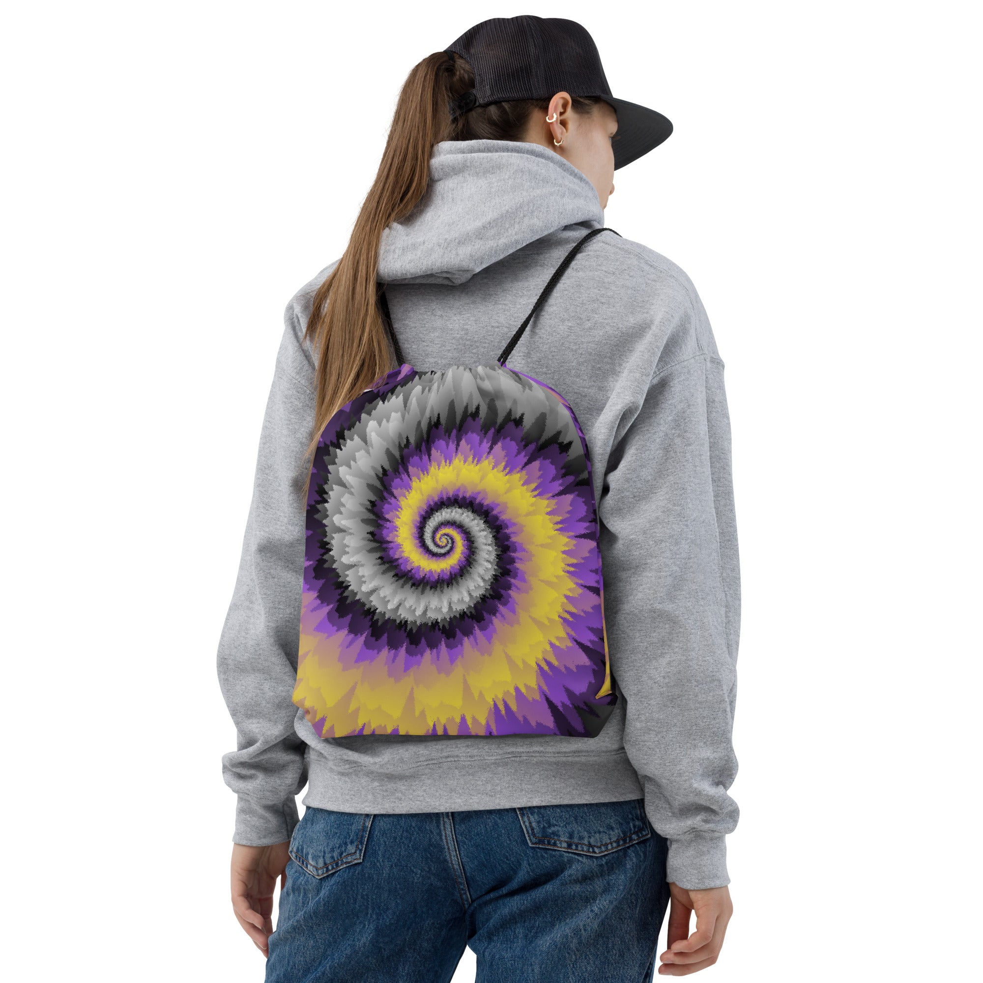 Drawstring Bag Tie Dye Spiral Nonbinary