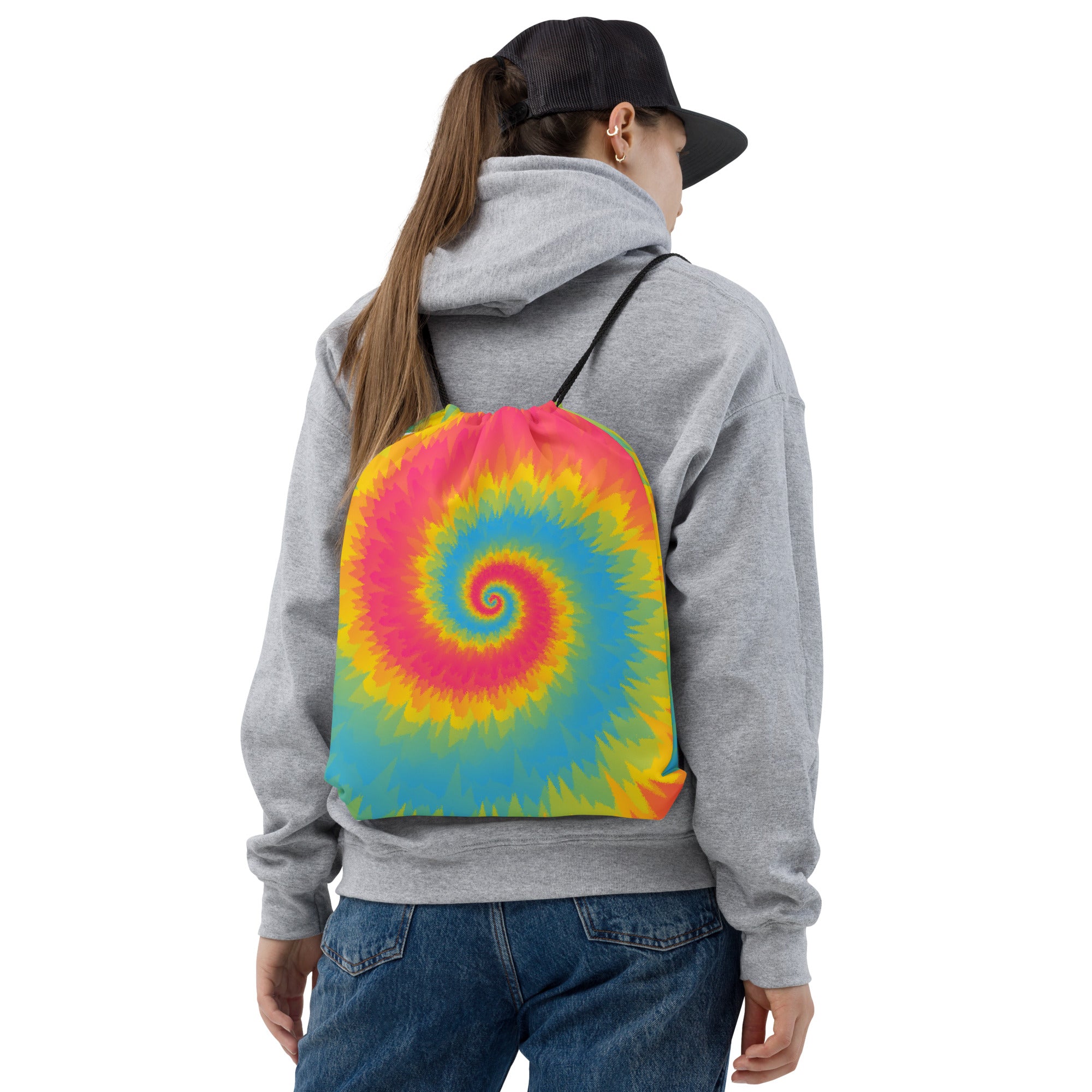 Drawstring Bag Tie Dye Spiral Pansexual