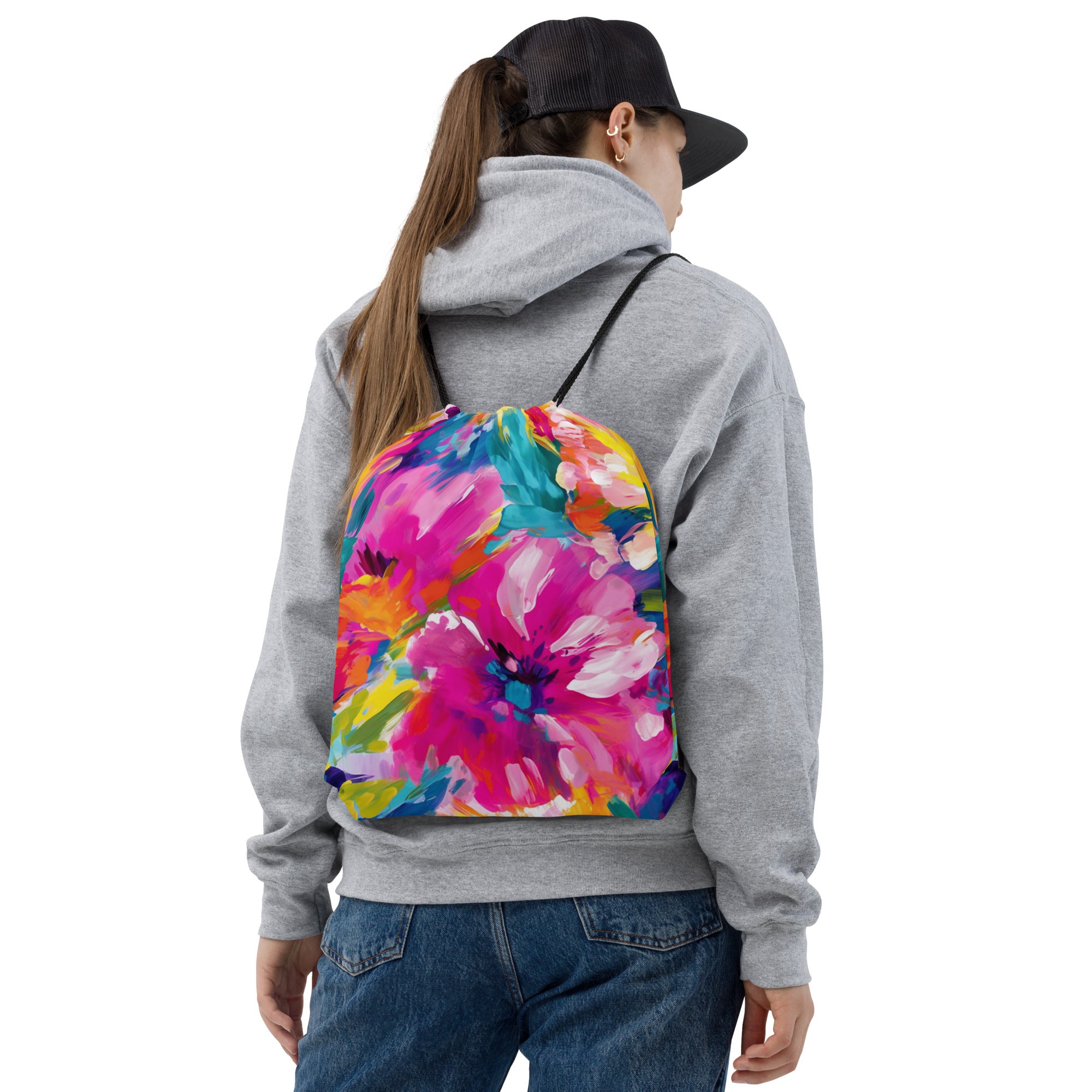 Drawstring bag Watercolor Summer flowers III