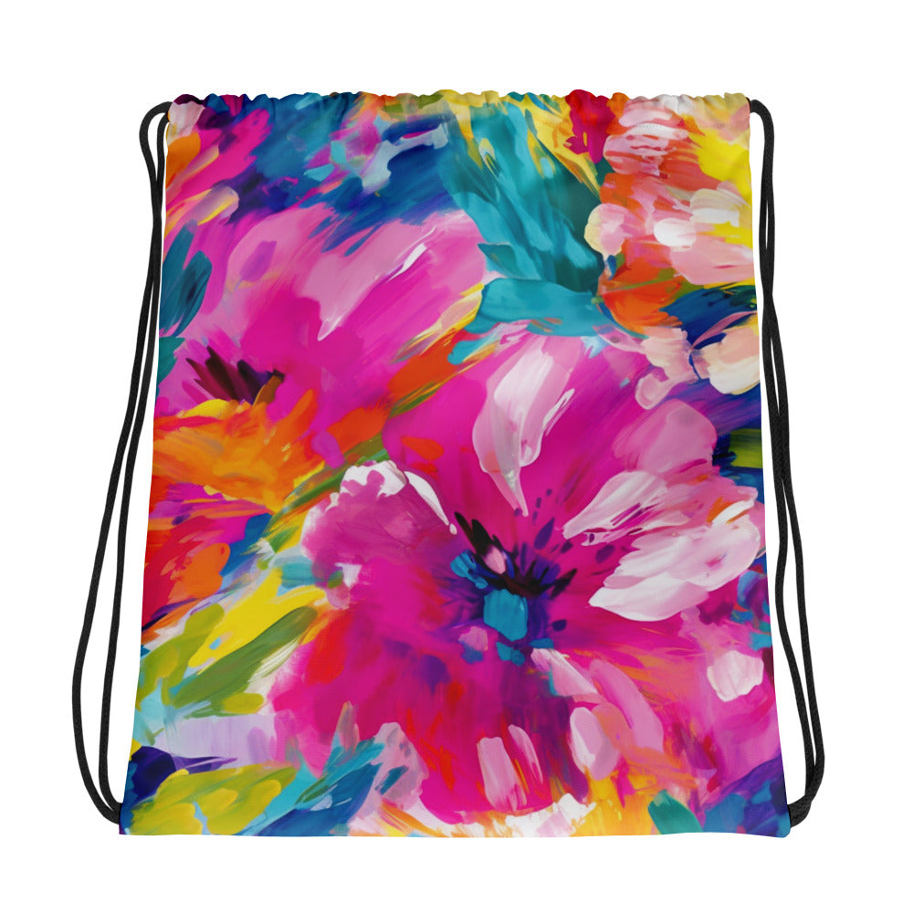 Drawstring bag Watercolor Summer flowers III