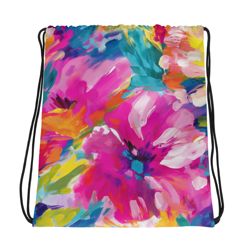 Drawstring bag Watercolor Summer flowers III