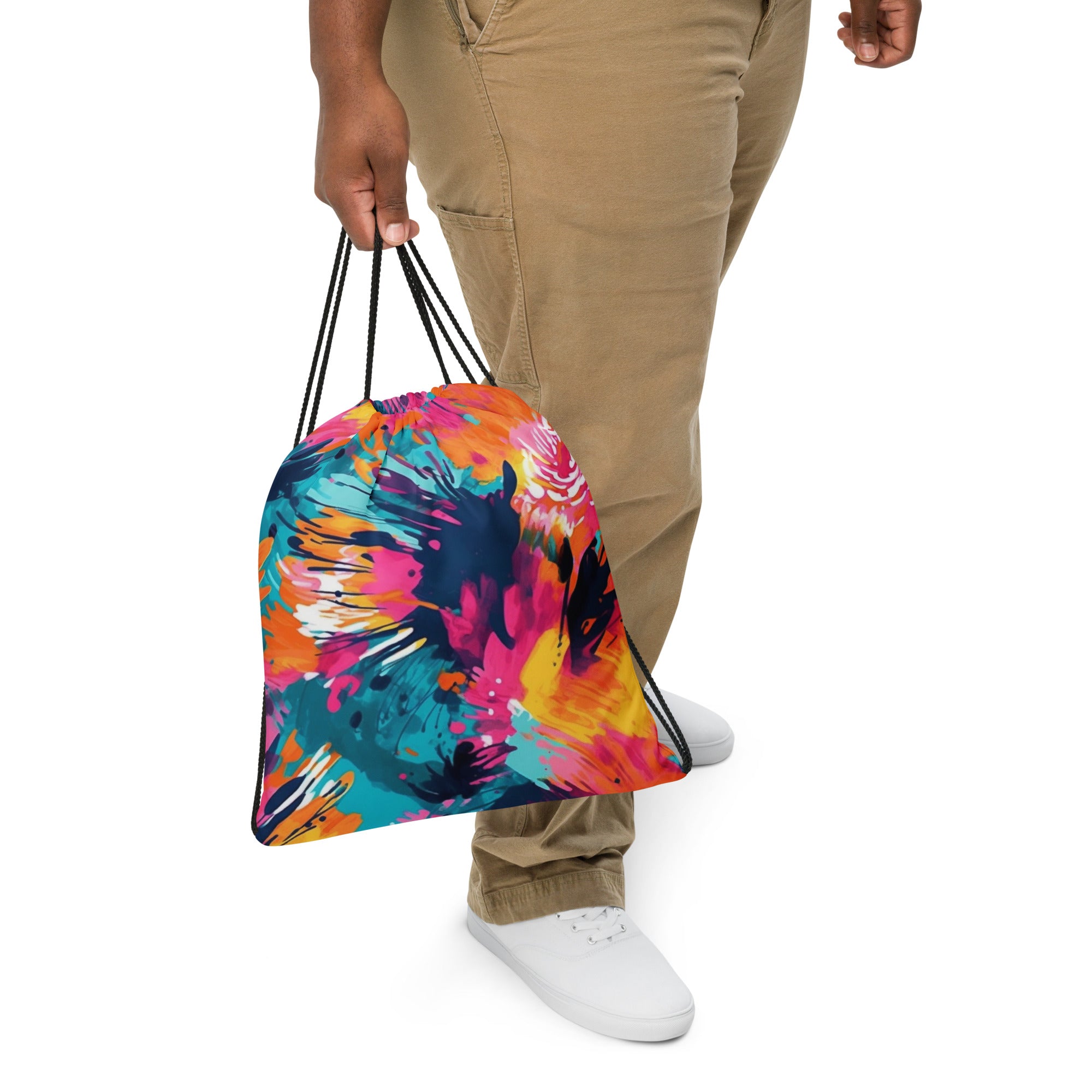 Drawstring bag Watercolor Summer flowers IV