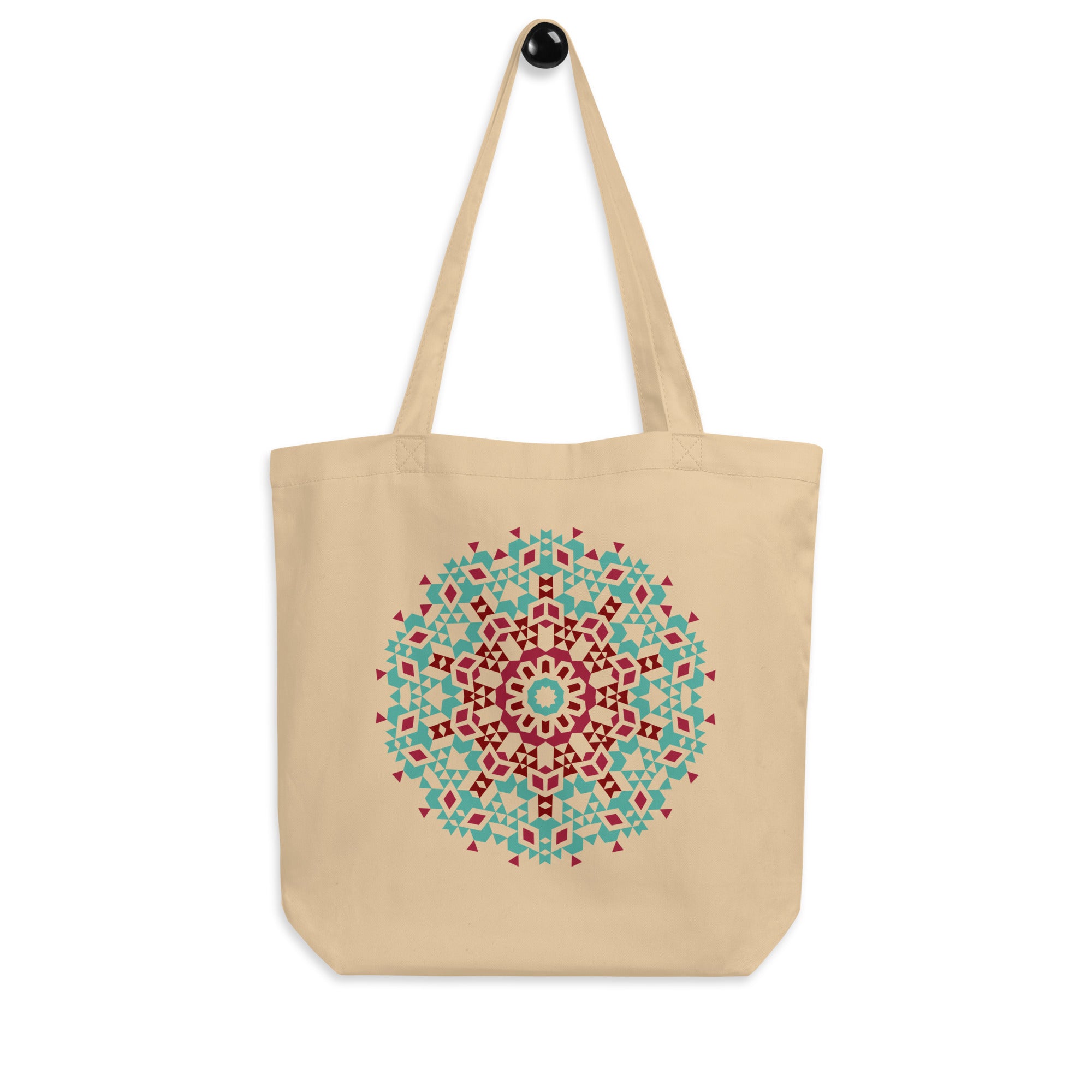 Eco Tote Bag Aztec Green and Red