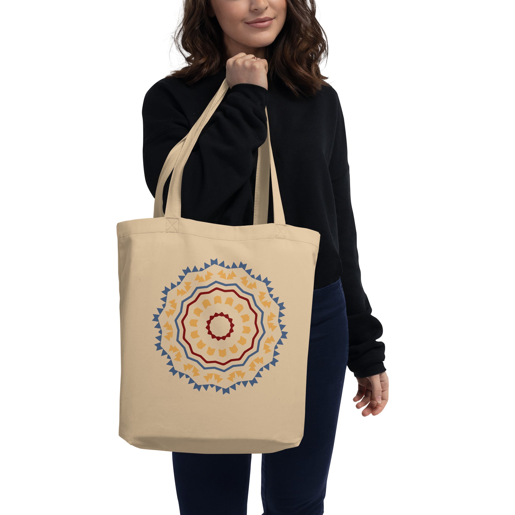 Eco Tote Bag Aztec Orange and Blue