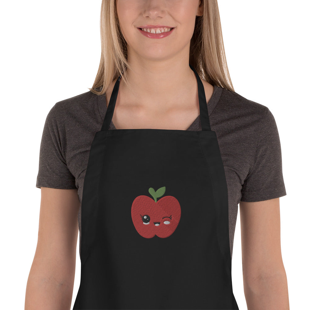 Embroidered Apron Apple