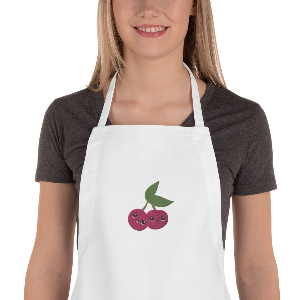 Embroidered Apron Cherry