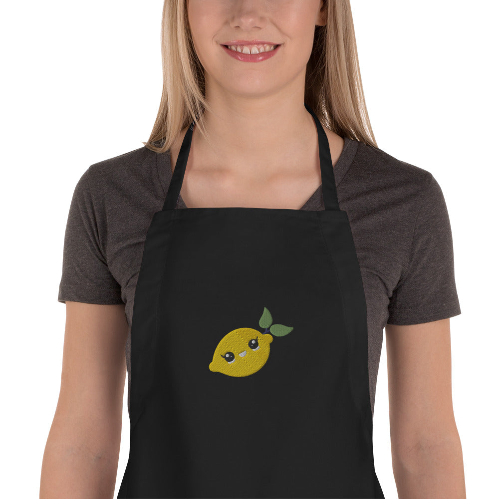 Embroidered Apron Lime