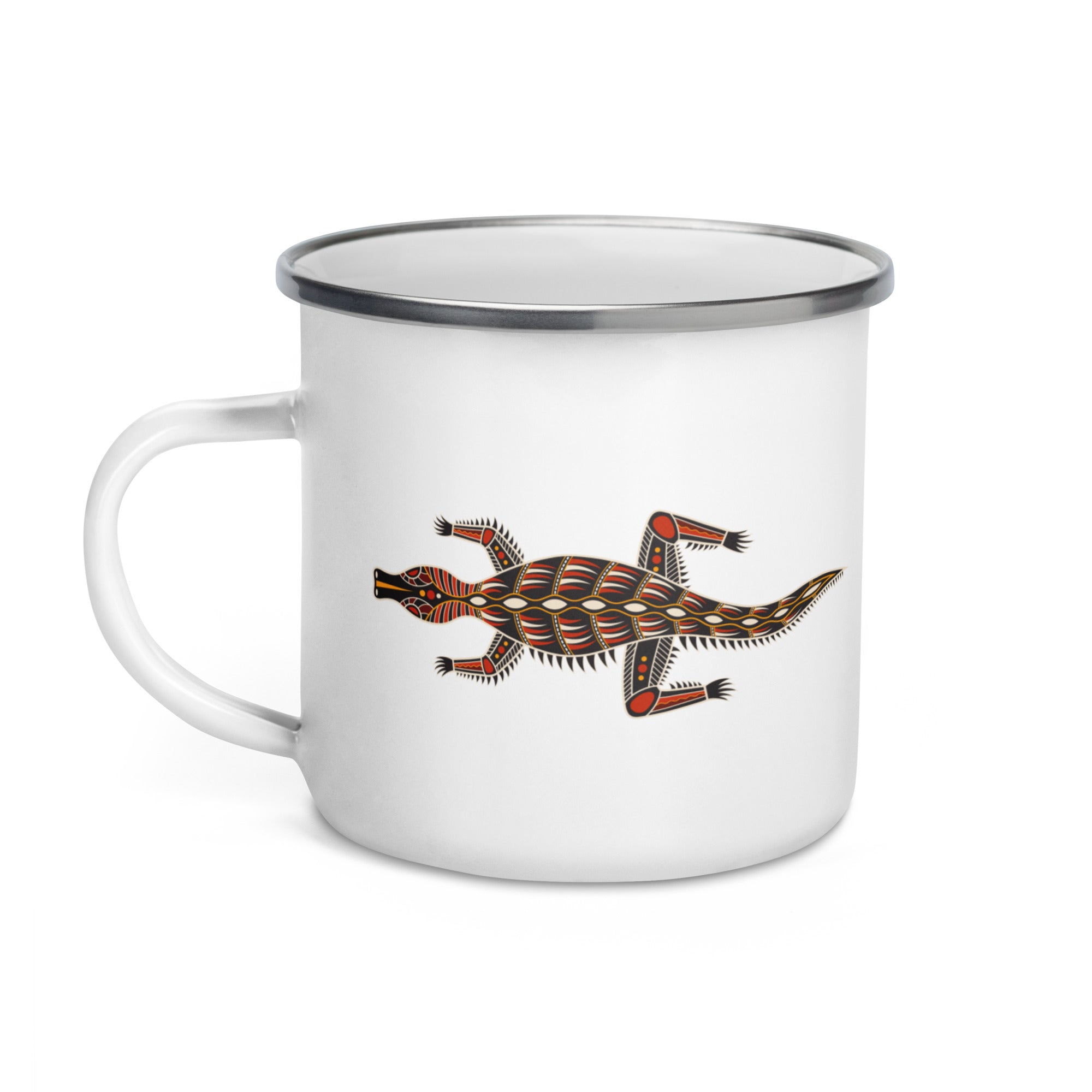 Enamel Mug Australian Tribal Painting Crocodile