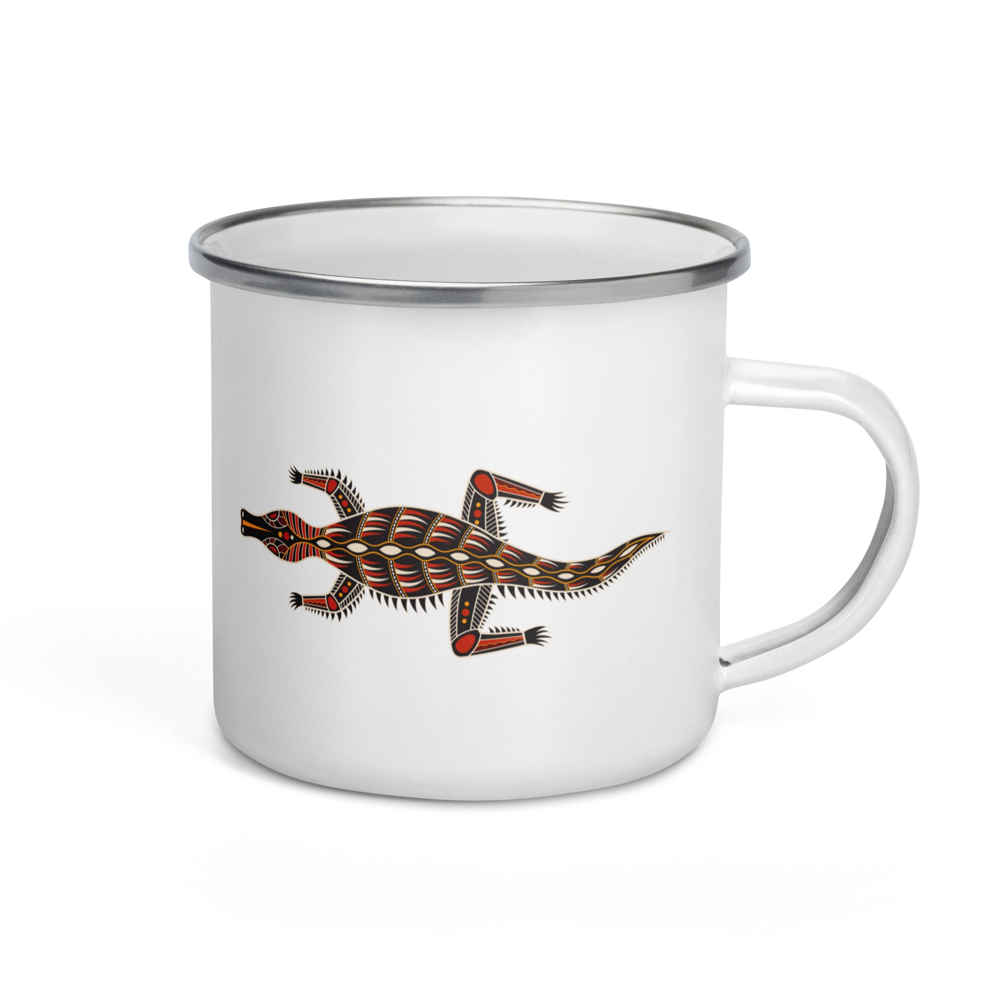 Enamel Mug Australian Tribal Painting Crocodile