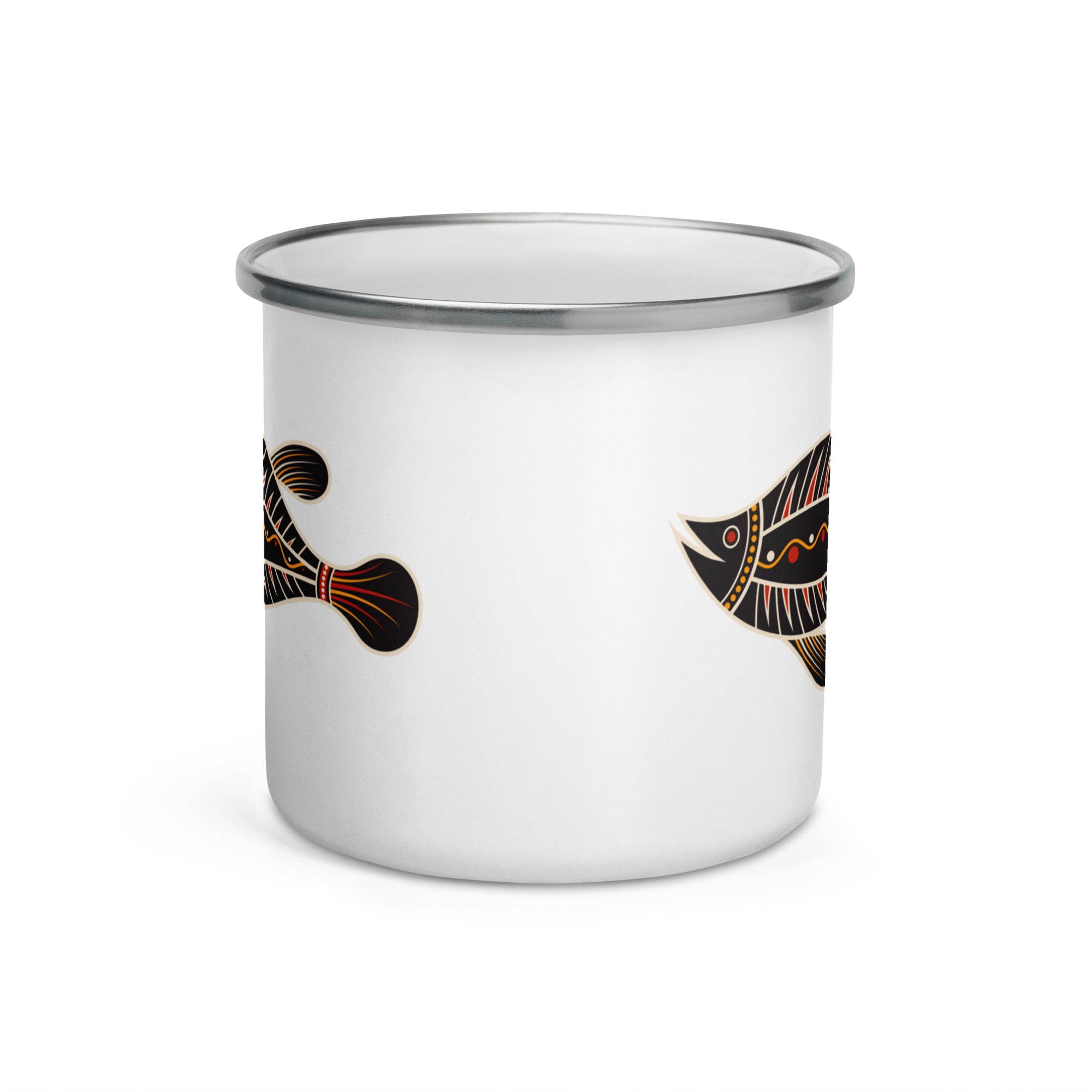 Enamel Mug Australian Tribal Painting Fish Figure I