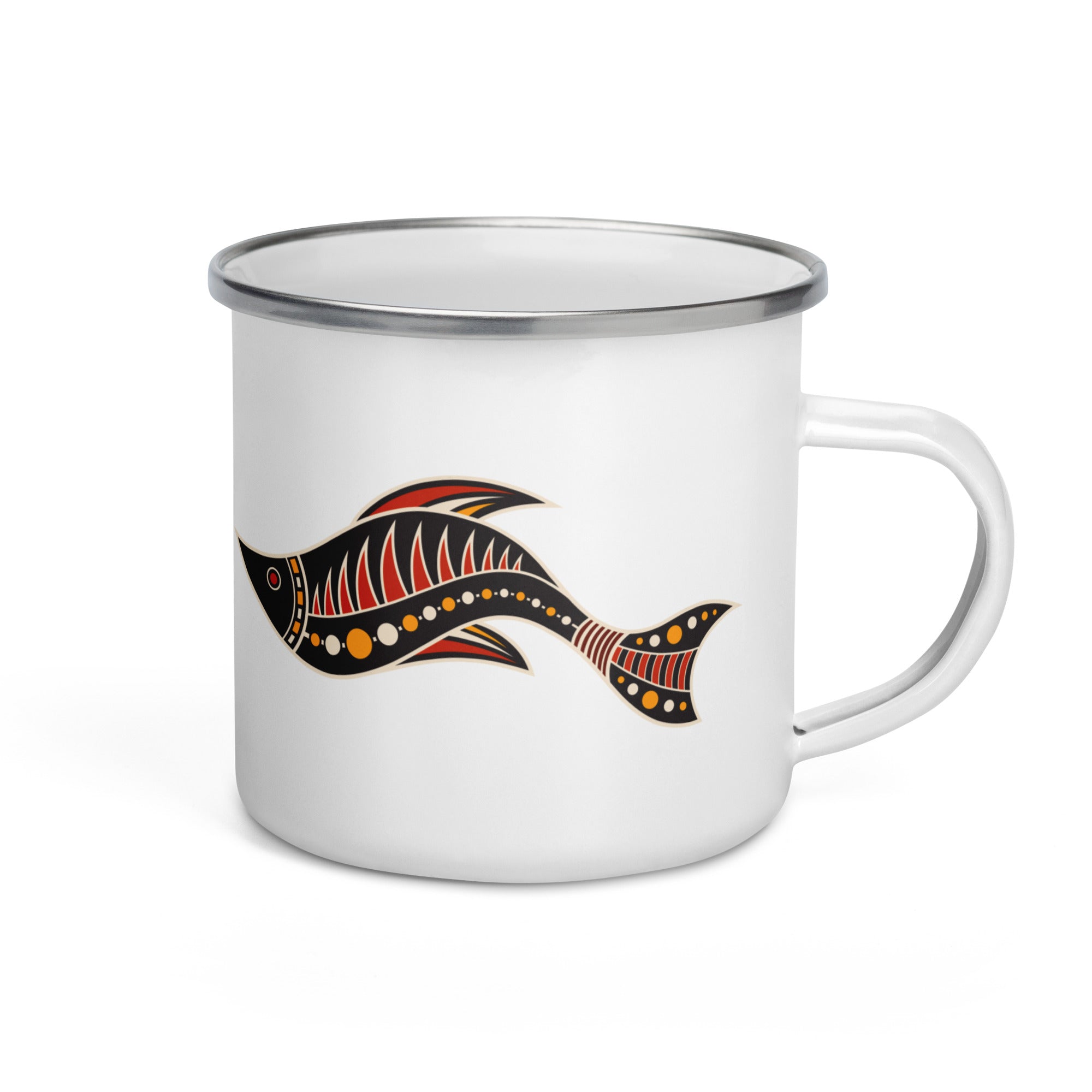 Enamel Mug Australian Tribal Painting Fish Figure II