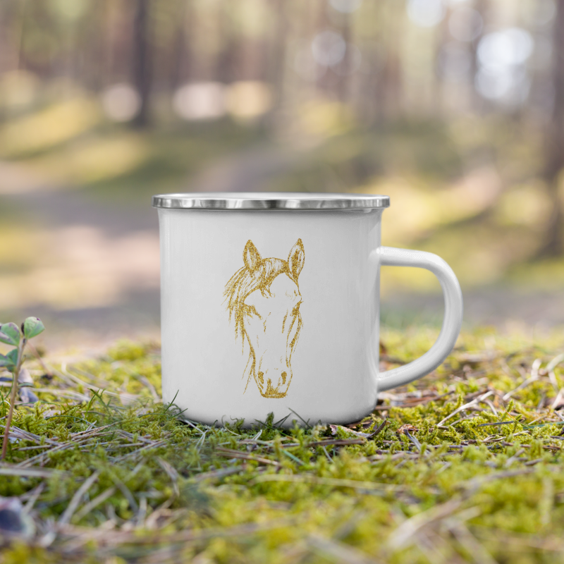 Enamel Mug Golden Horse