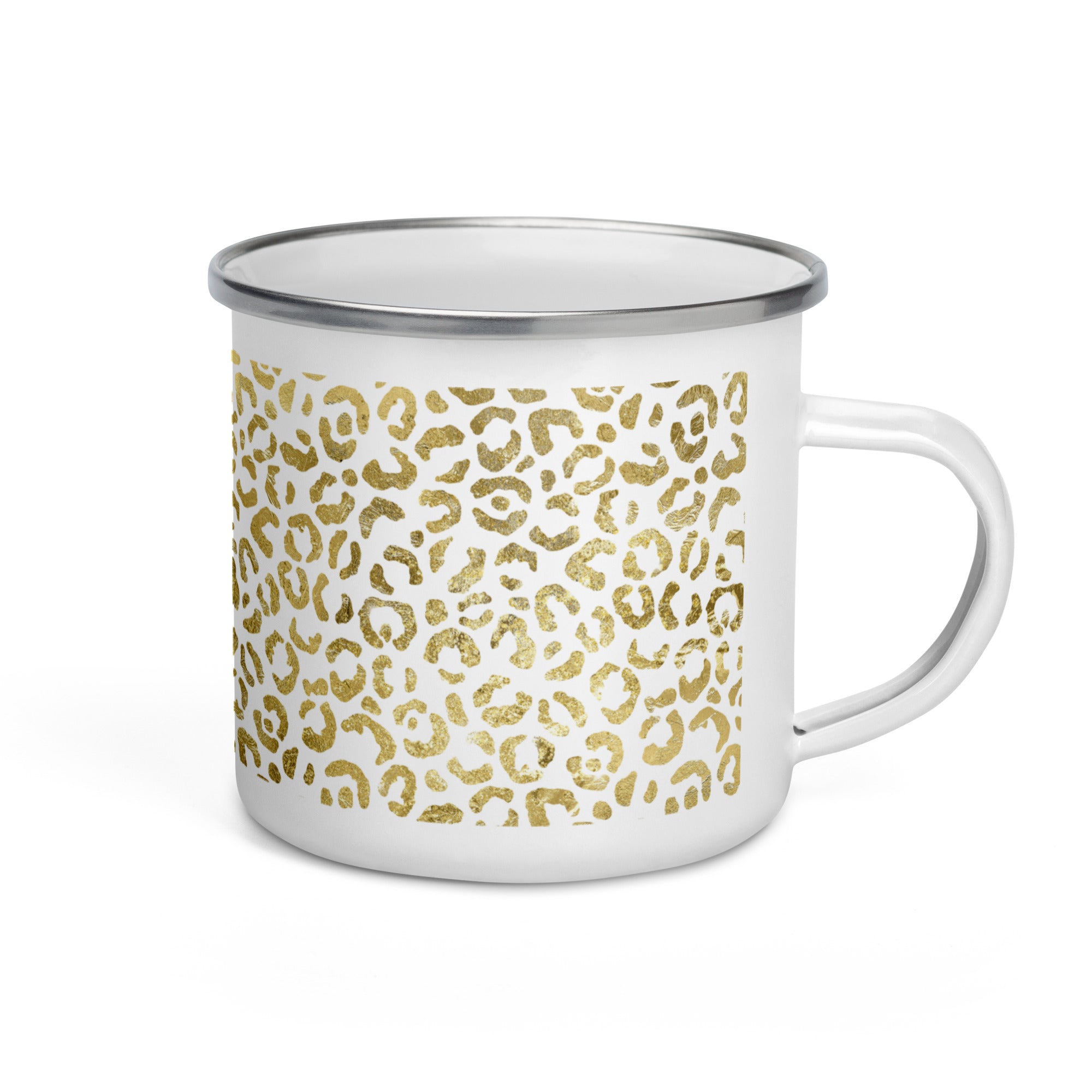 Enamel Mug Golden Leopard Print