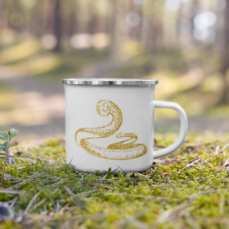 Enamel Mug Golden Snake