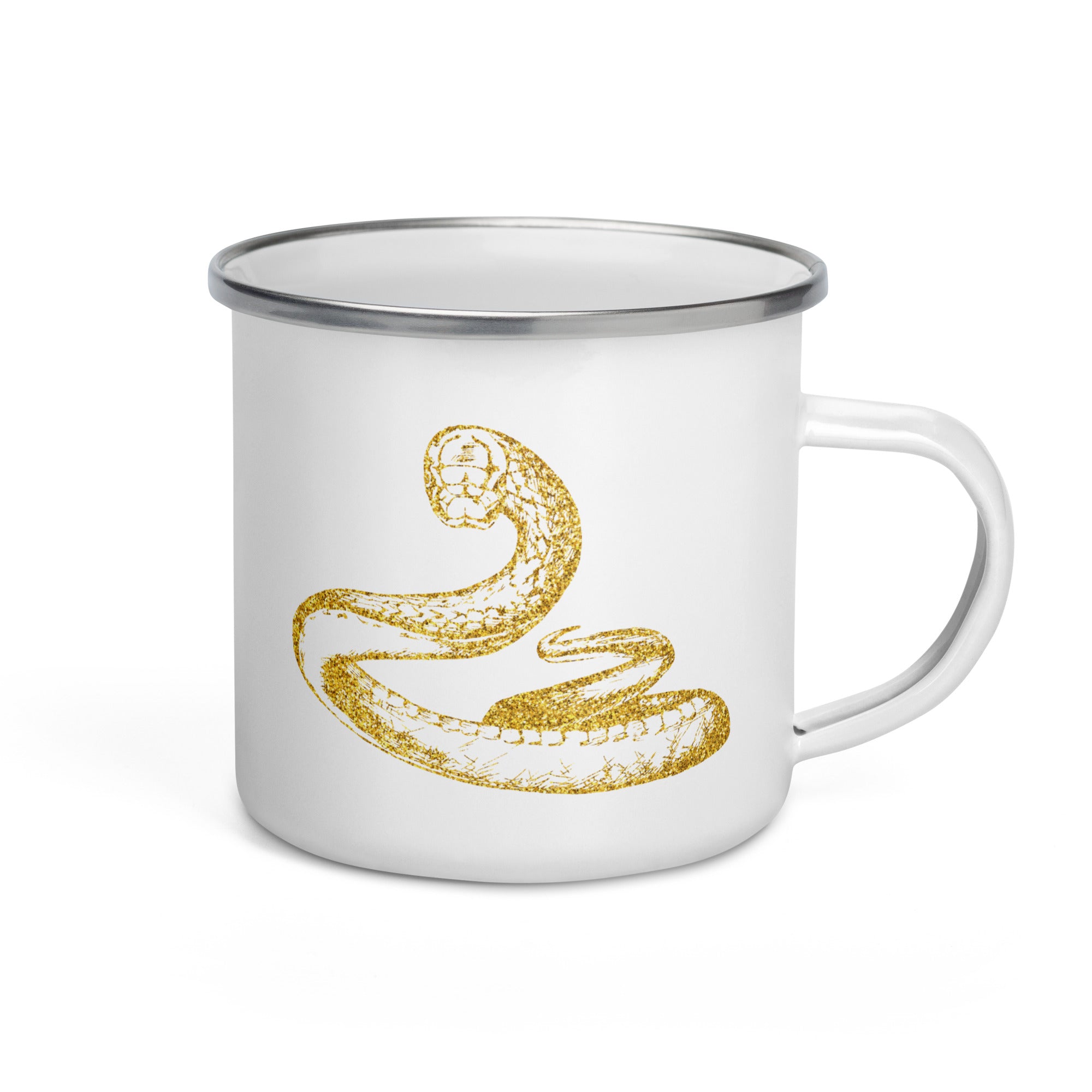 Enamel Mug Golden Snake