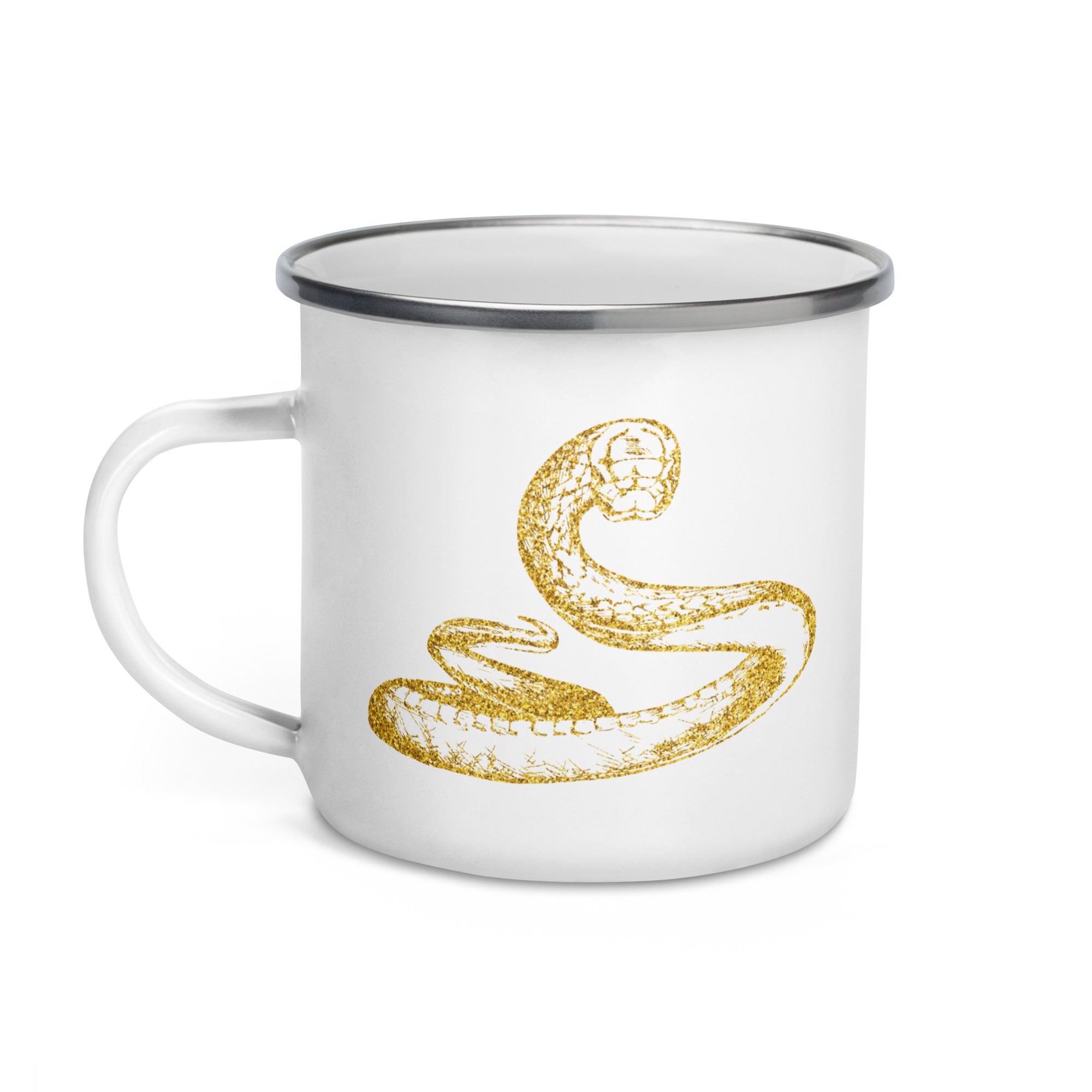 Enamel Mug Golden Snake