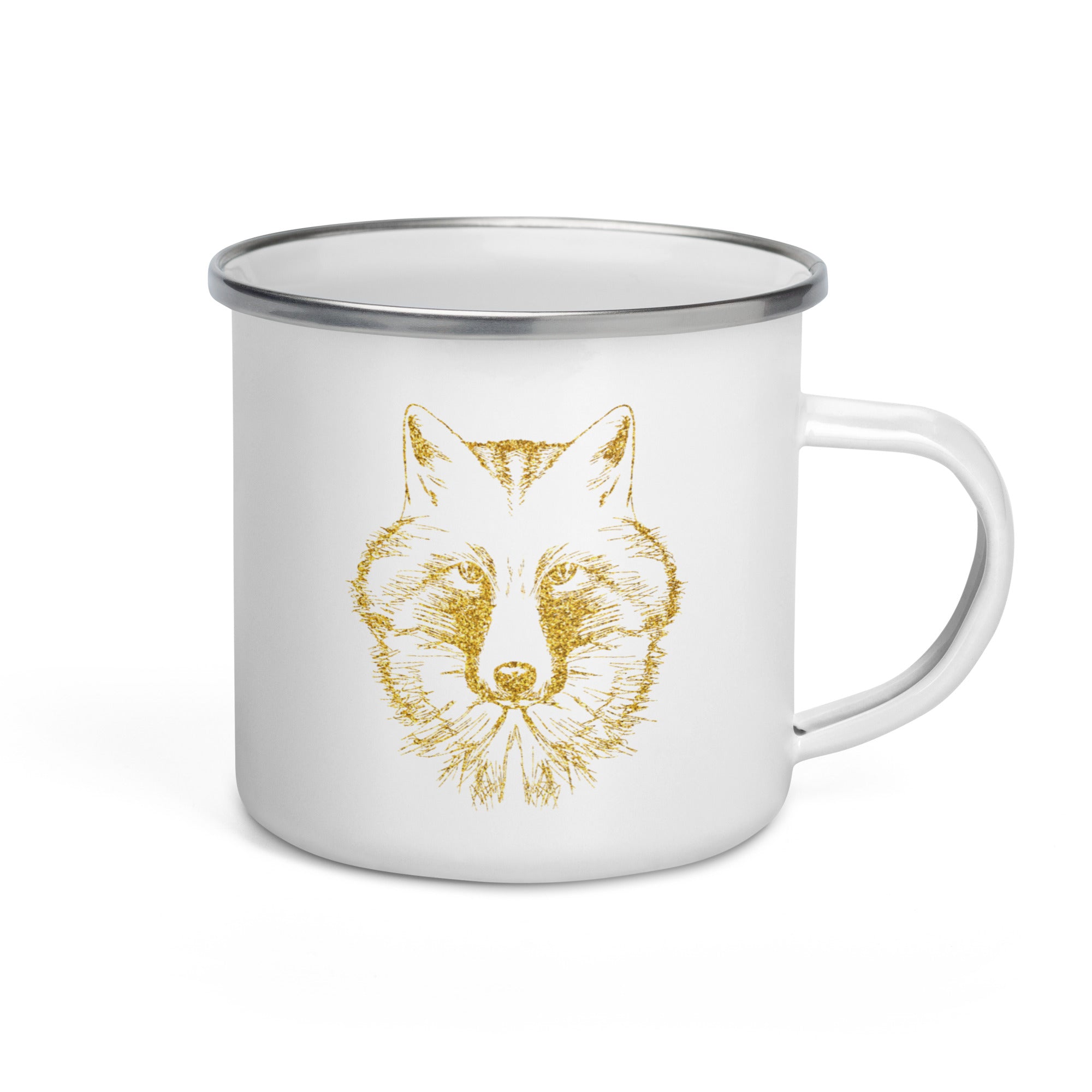 Enamel Mug Golden Wolf