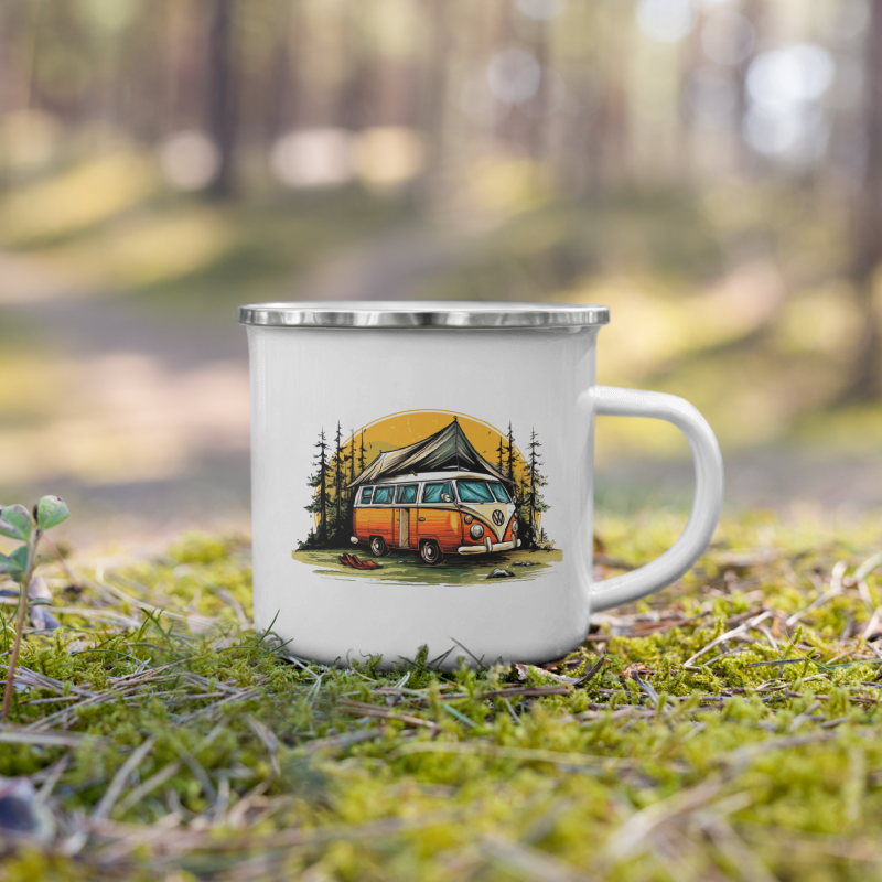 Enamel Mug Vintage Camping Car III