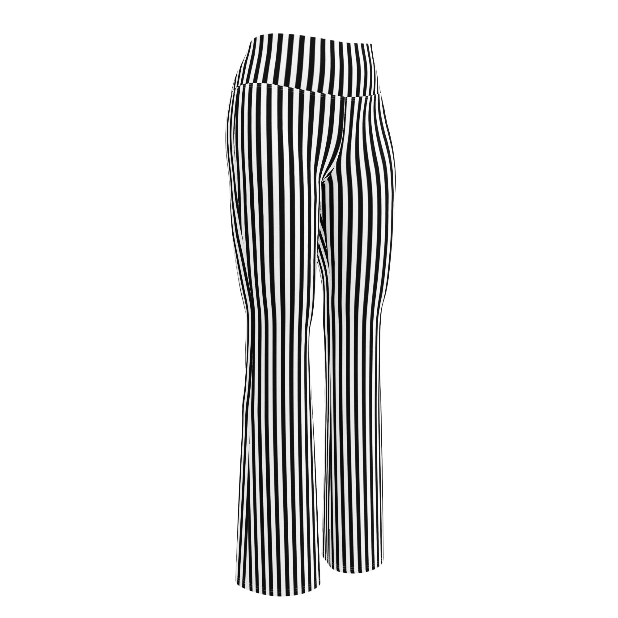 Flare leggings White and Black Stripes