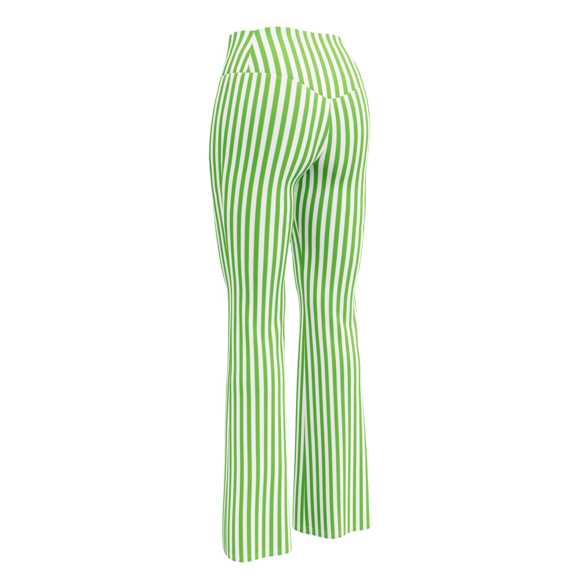 Flare leggings White and Green Stripes