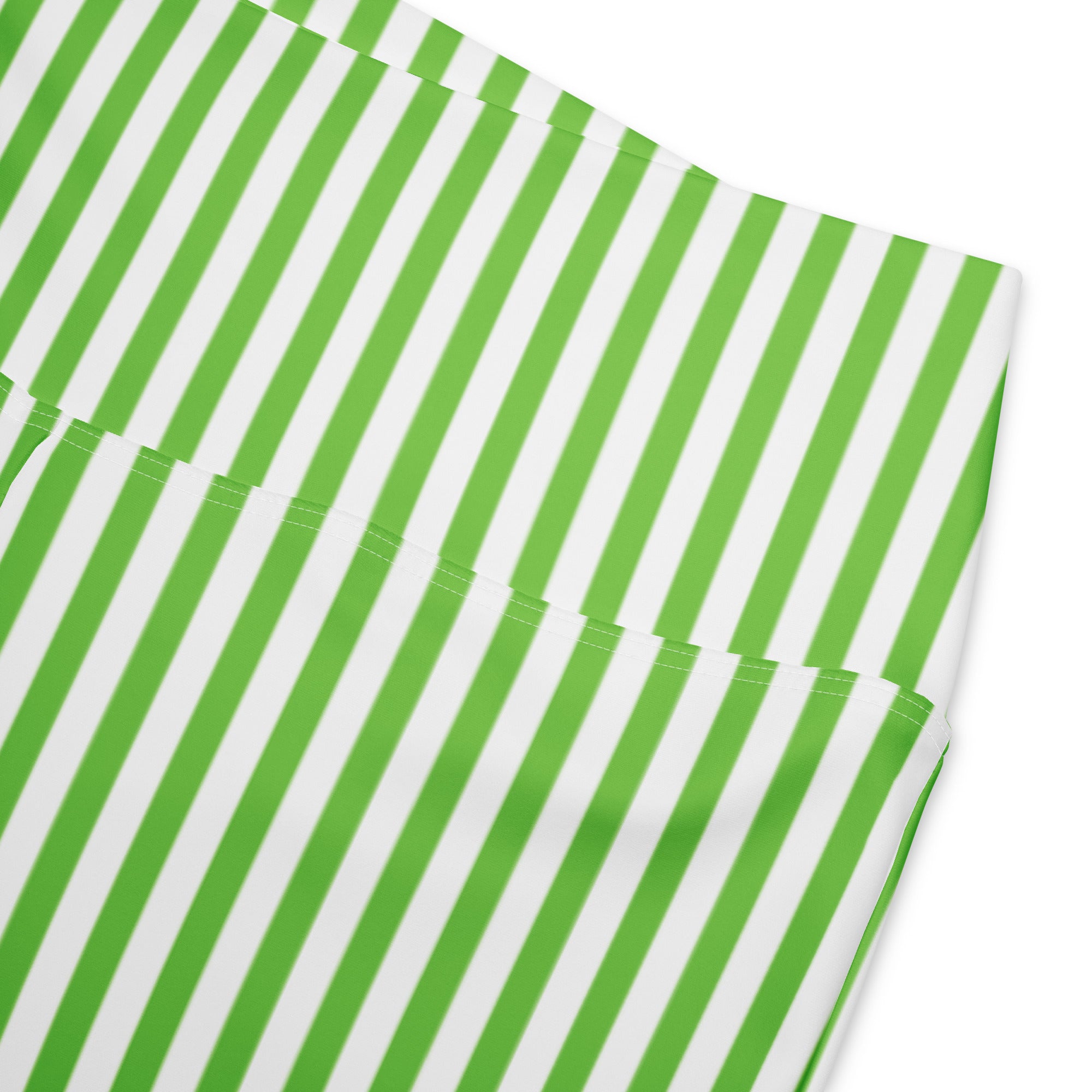 Flare leggings White and Green Stripes