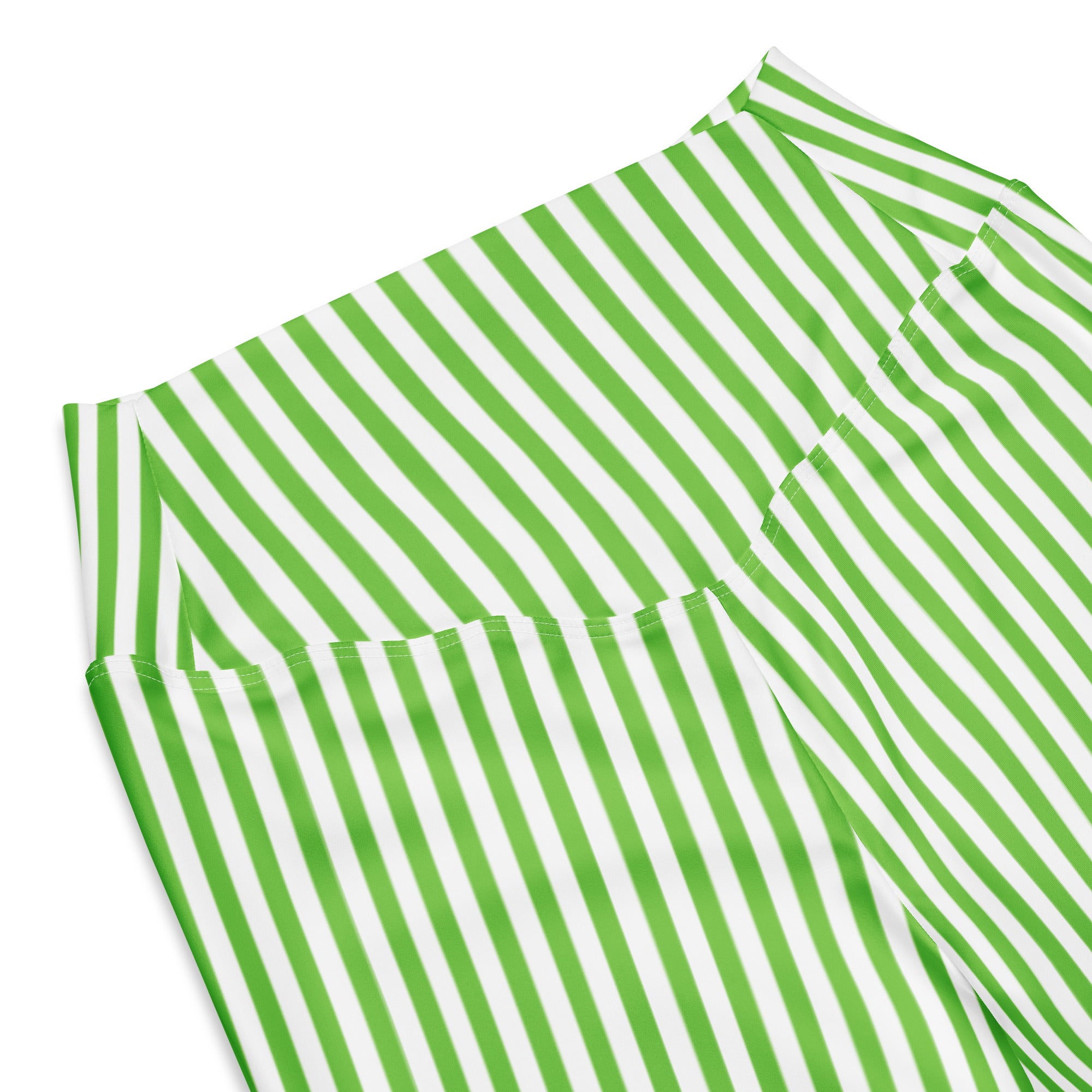 Flare leggings White and Green Stripes