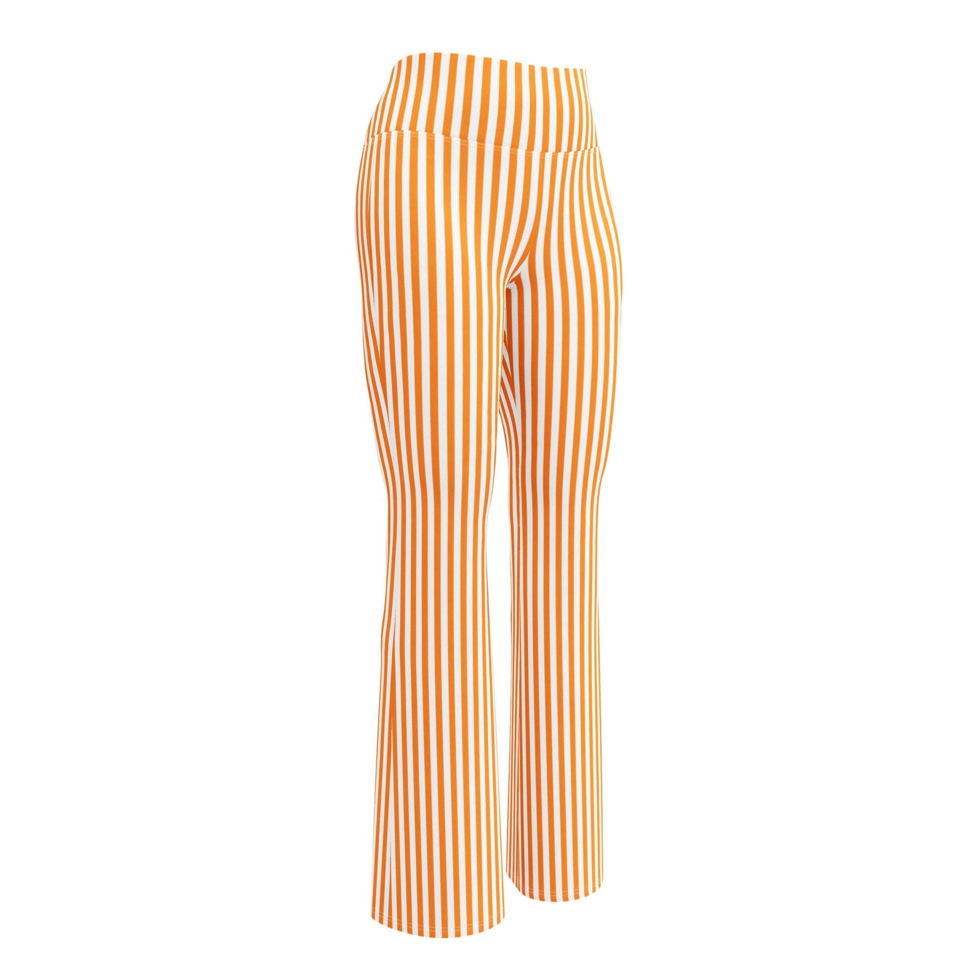 Flare leggings White and Orange Stripes
