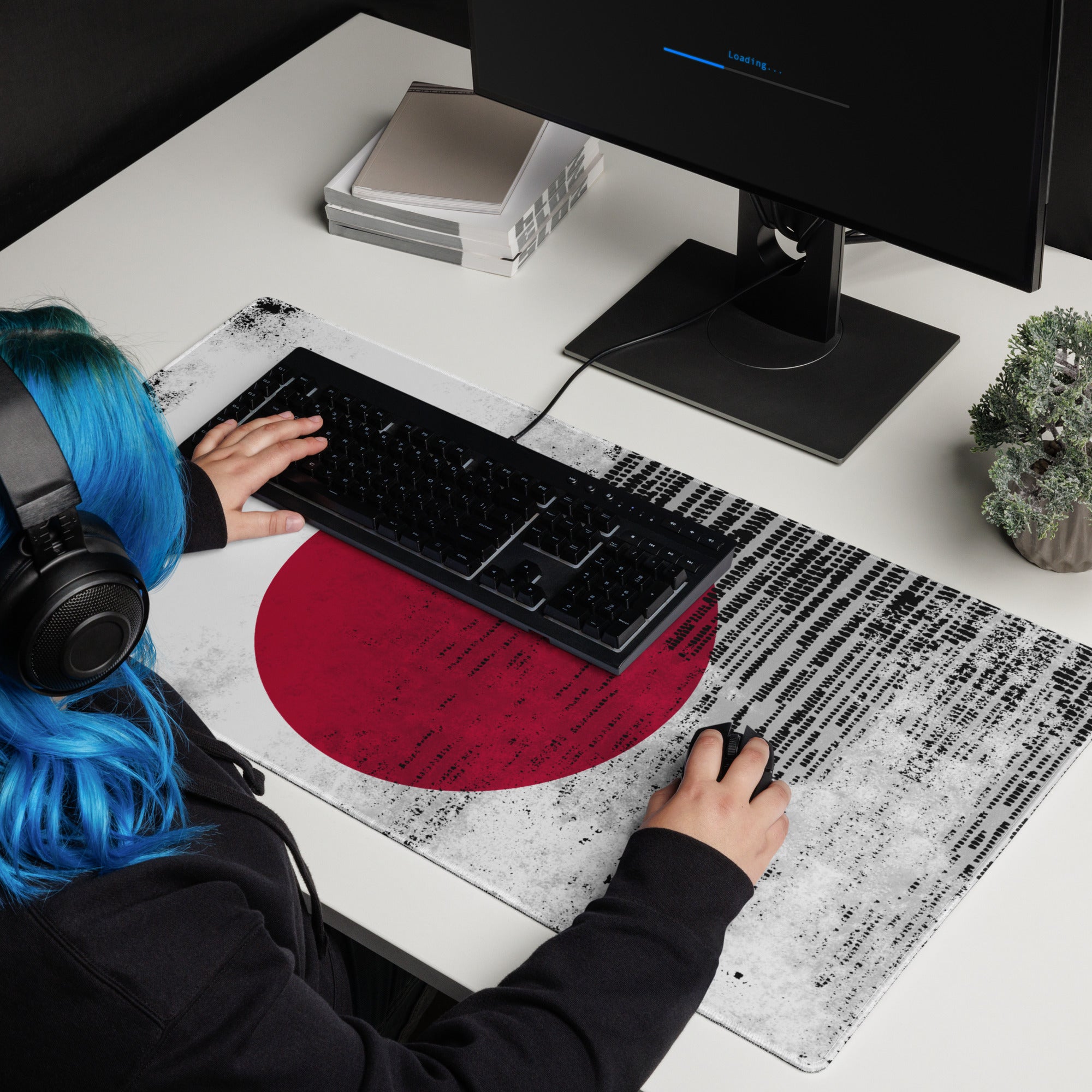 Gaming mouse pad Japan Flag with grunge effect
