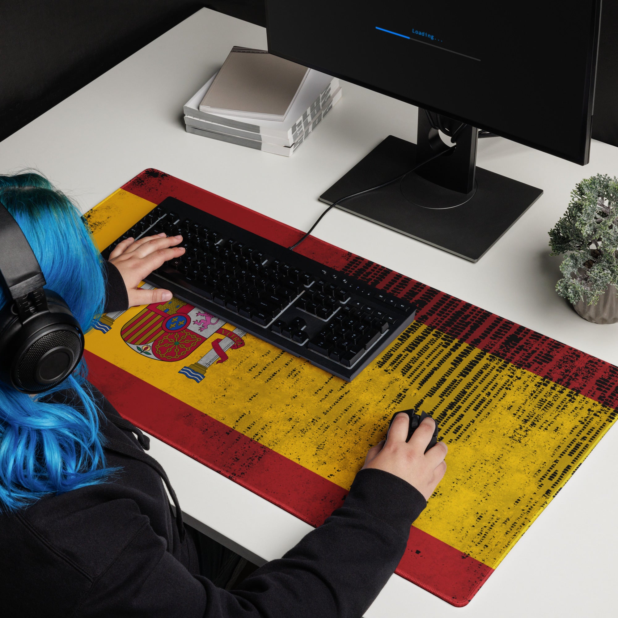 Gaming mouse pad Spain Flag with grunge effect