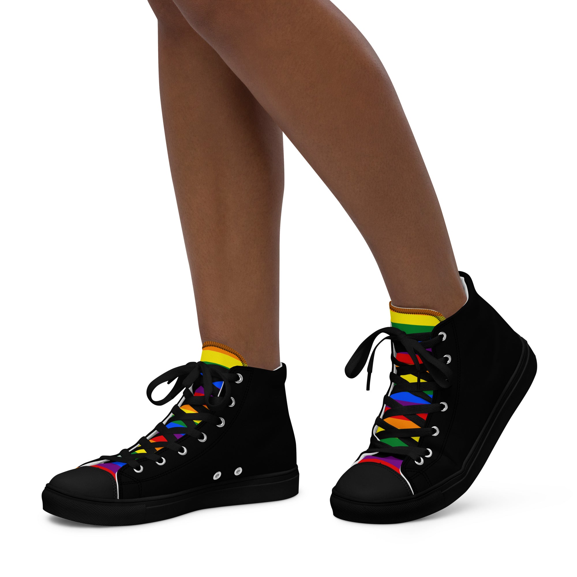 high top canvas shoes Rainbow