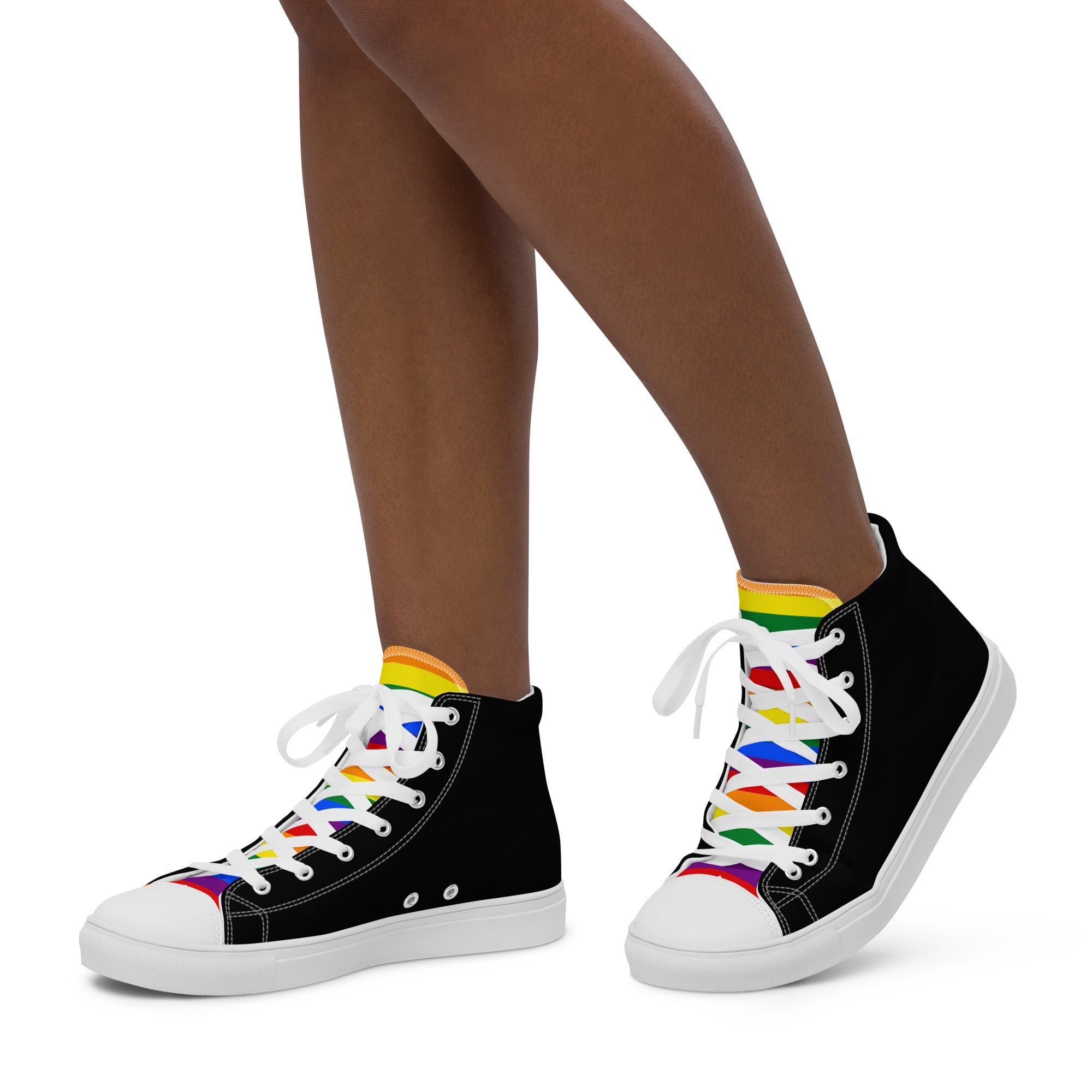 high top canvas shoes Rainbow