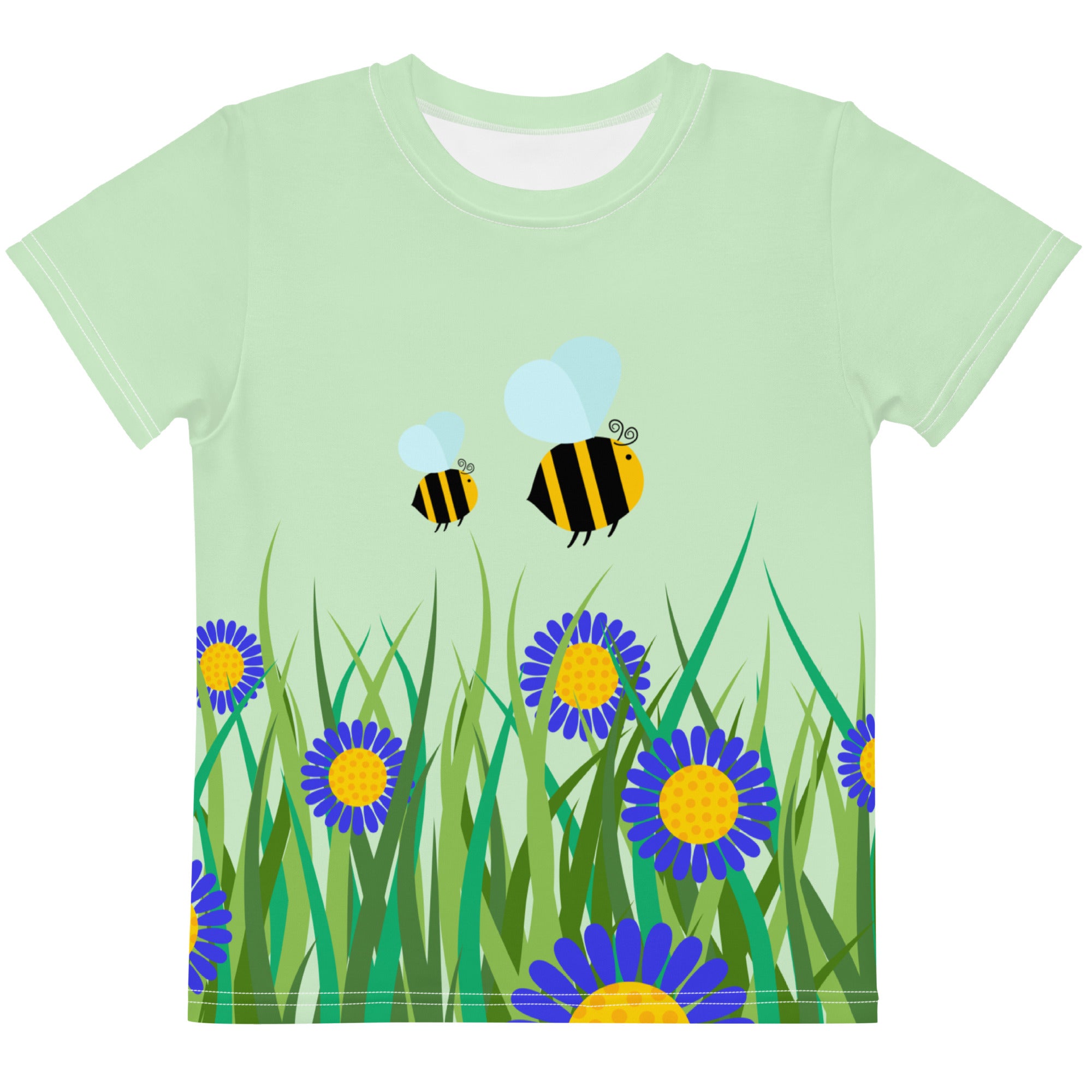 Kids crew neck t shirt Beetiful Flower Garden II Tara