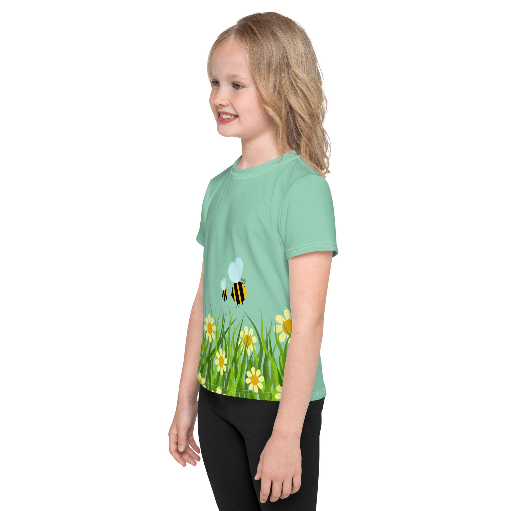Kids crew neck t shirt Flower Garden I