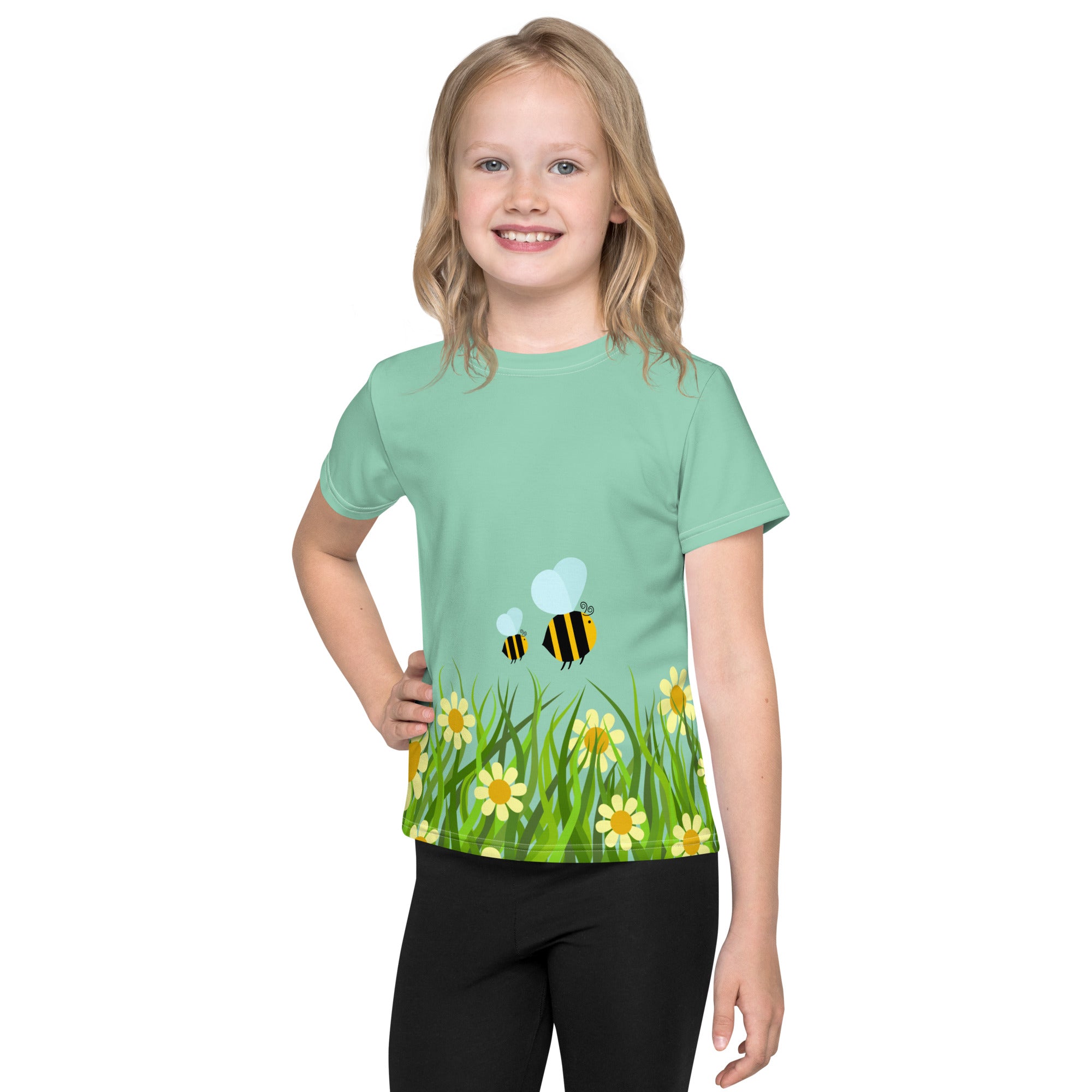 Kids crew neck t shirt Flower Garden I