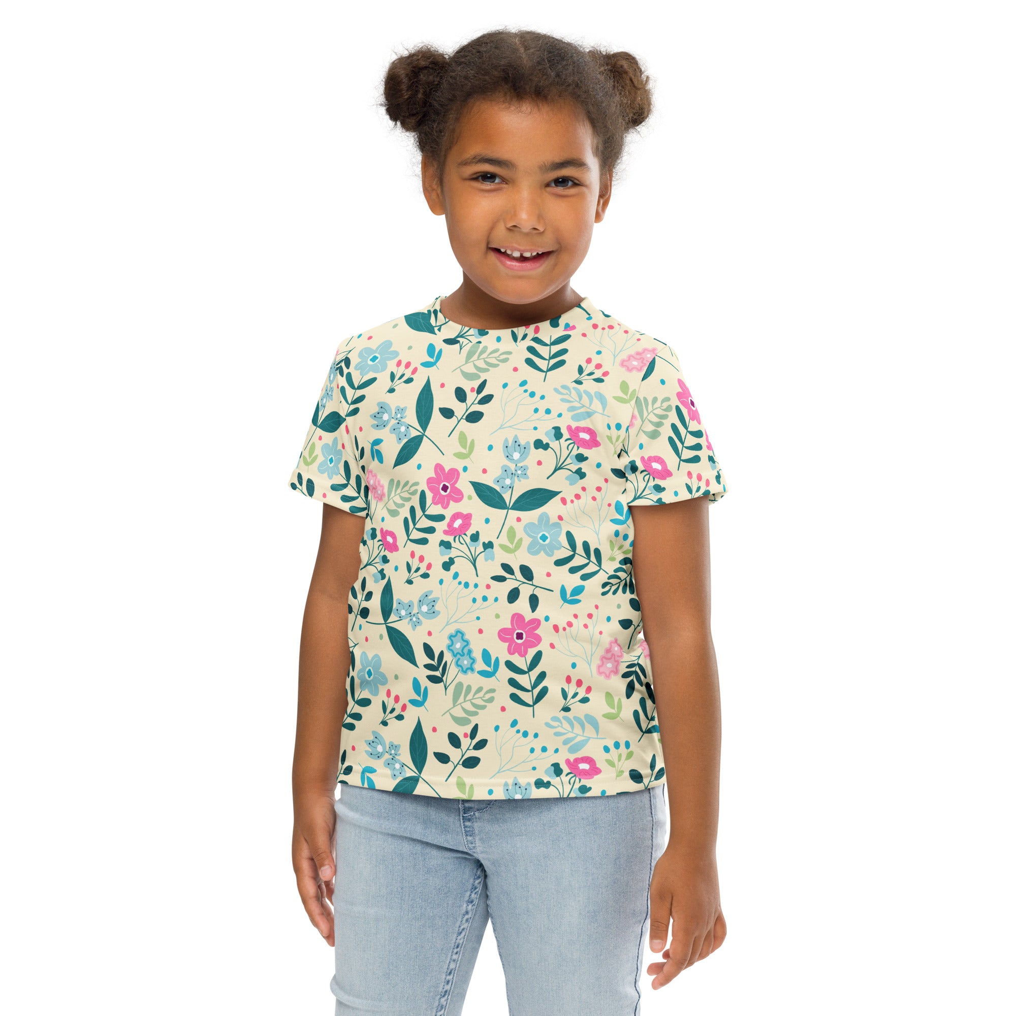Kids crew neck t shirt My Secret Flower Garden I