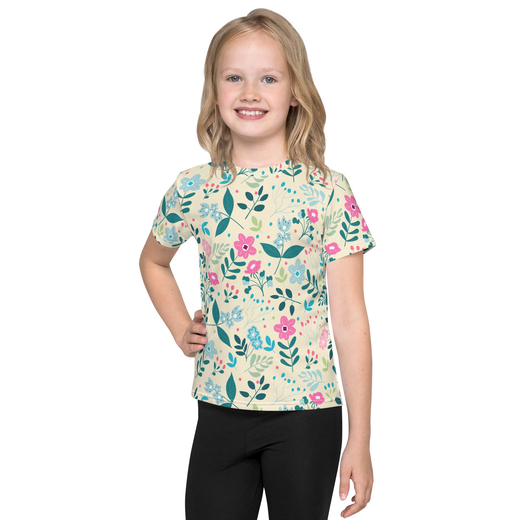Kids crew neck t shirt My Secret Flower Garden I