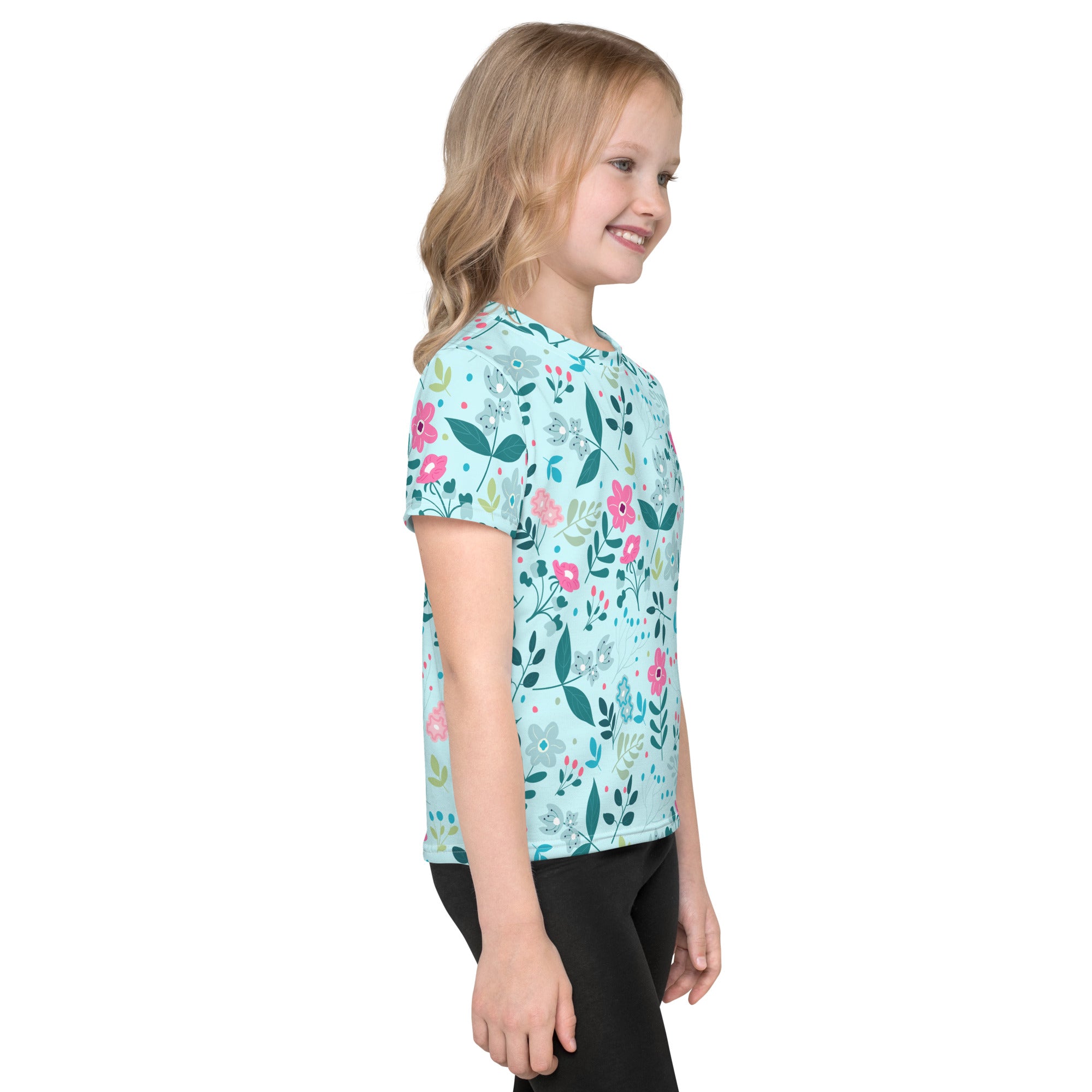 Kids crew neck t shirt My Secret Flower Garden III
