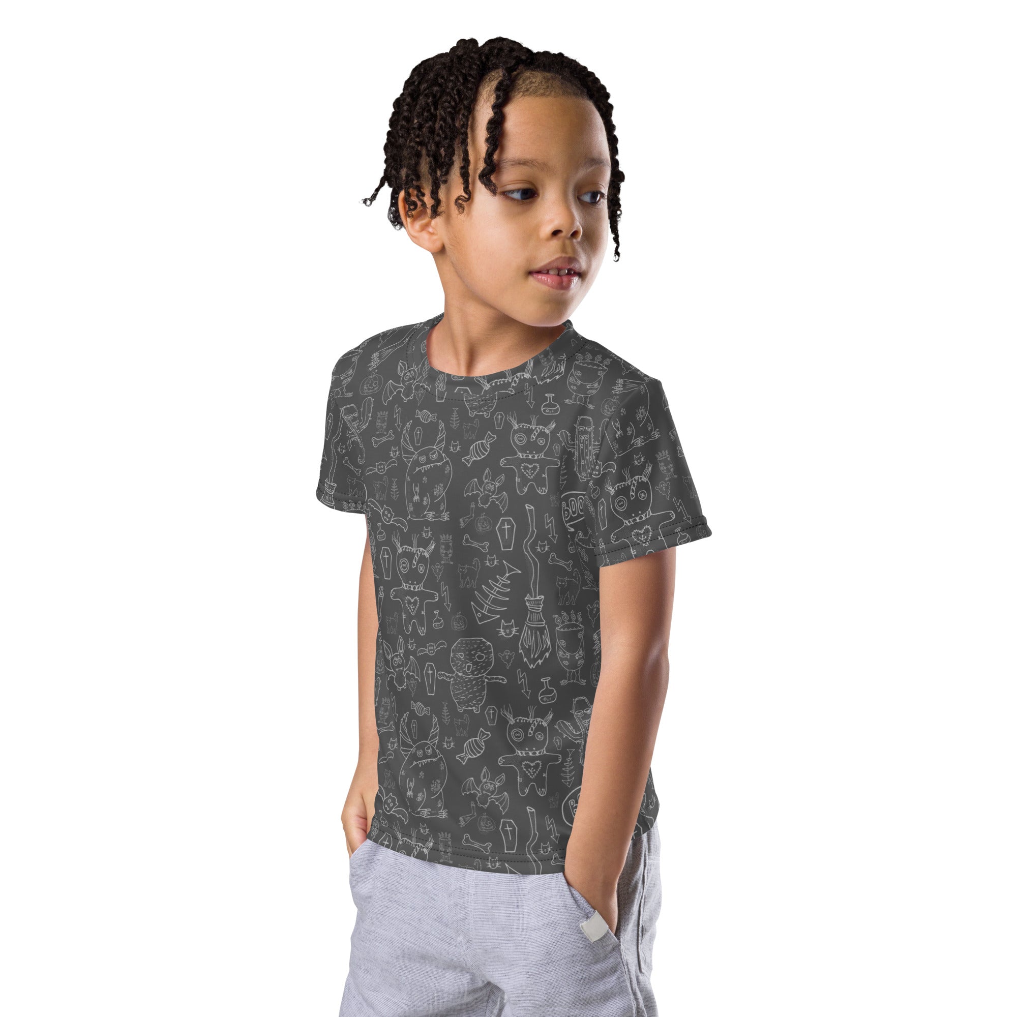 Kids crew neck t shirt Spooky Doodles II
