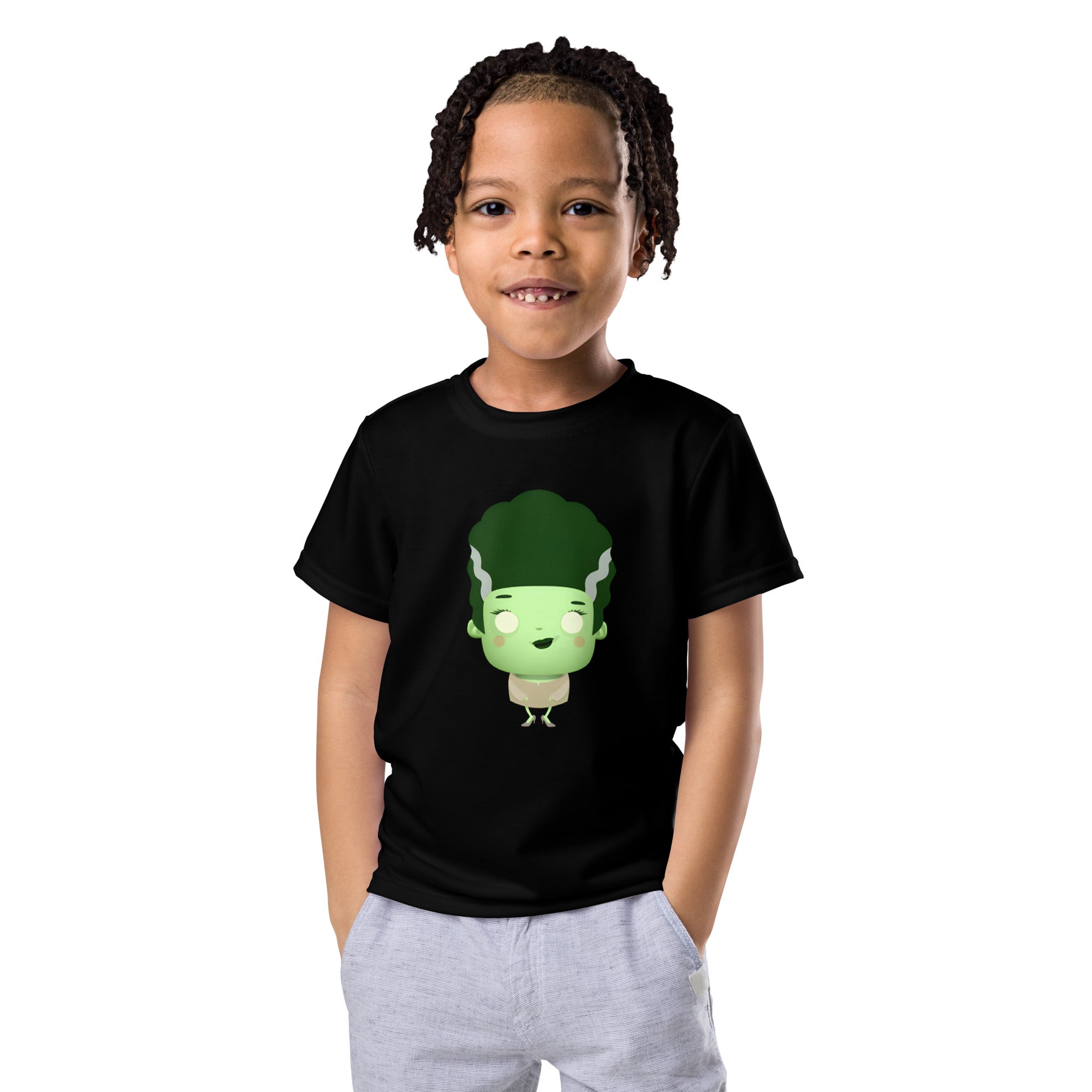 Kids crew neck t shirt Spooky Halloween Monster Bride